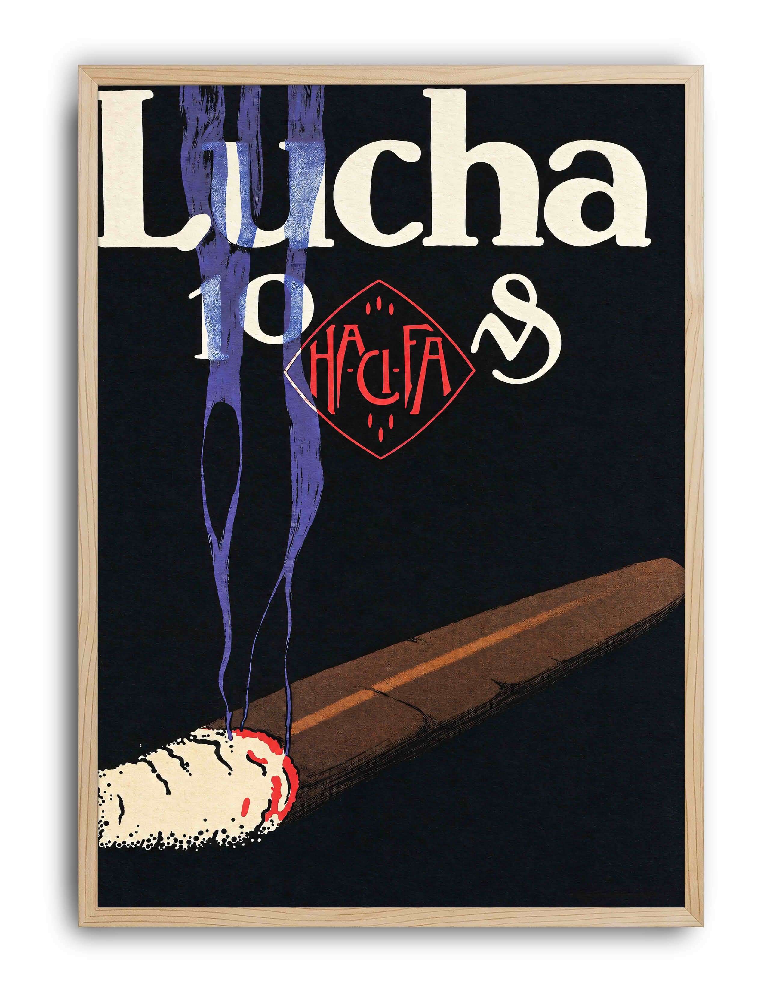 Lucha Cigars (1919) – Lucian Bernhard Alman Vintage Puro Reklam Posteri