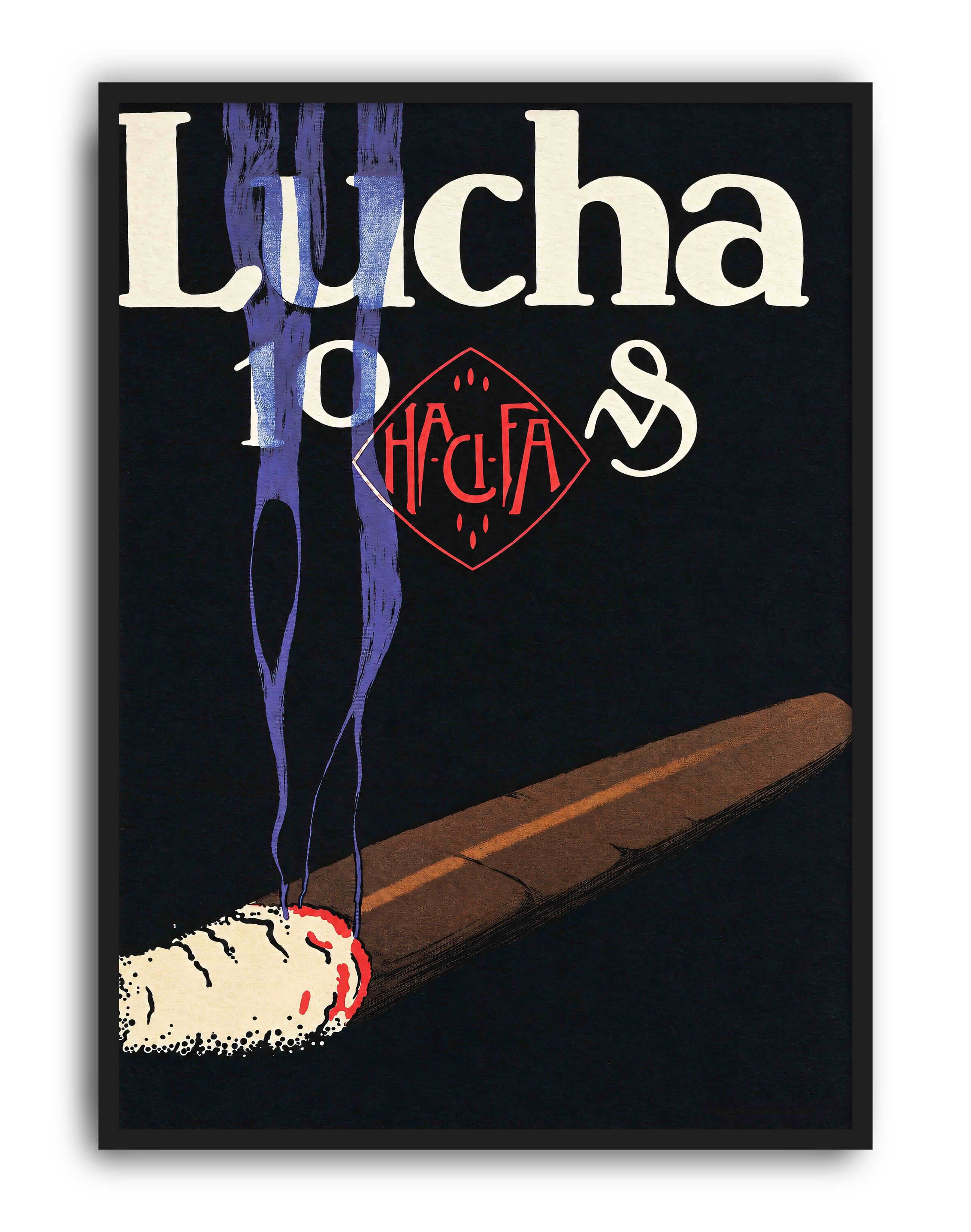 Lucha Cigars (1919) – Lucian Bernhard Alman Vintage Puro Reklam Posteri