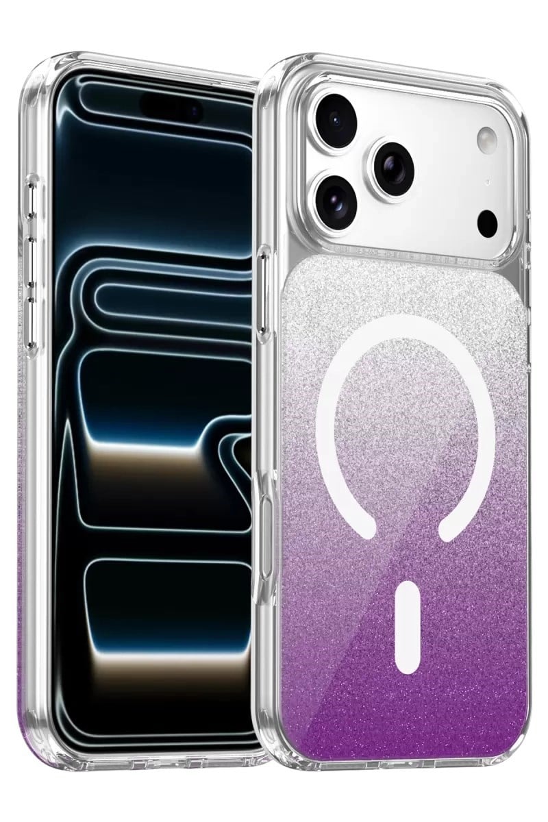 Mey İthalat®   iPhone 17 Pro Sora Simli Magsafe Kapak - Mor