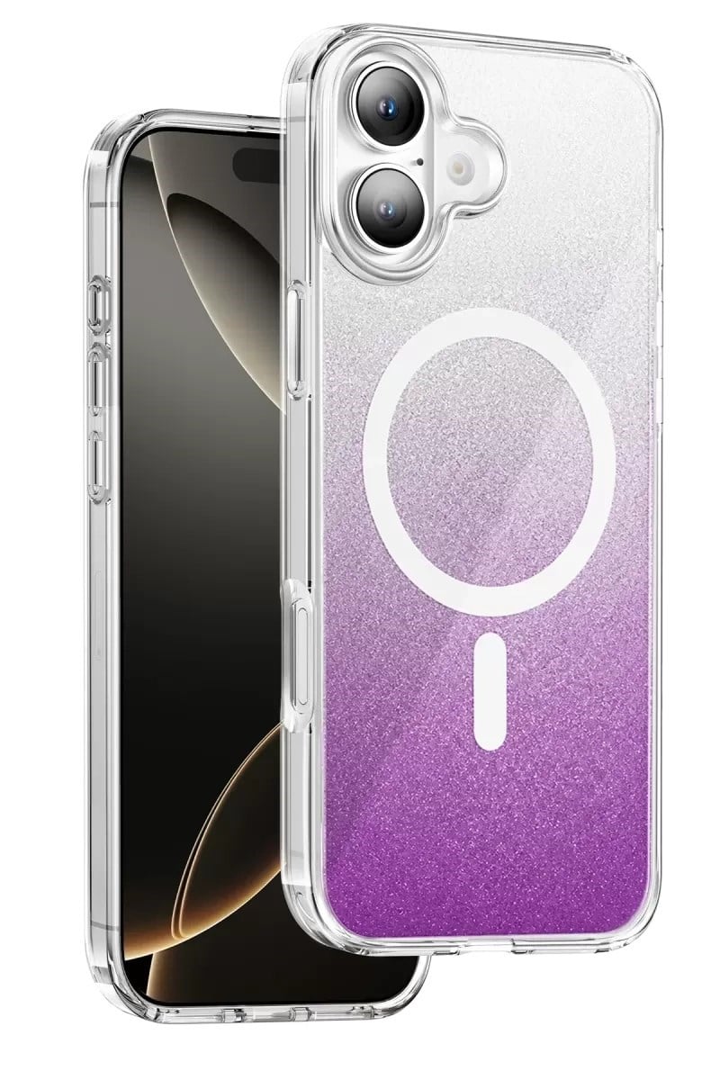 Mey İthalat®   iPhone 17 Sora Simli Magsafe Kapak - Mor