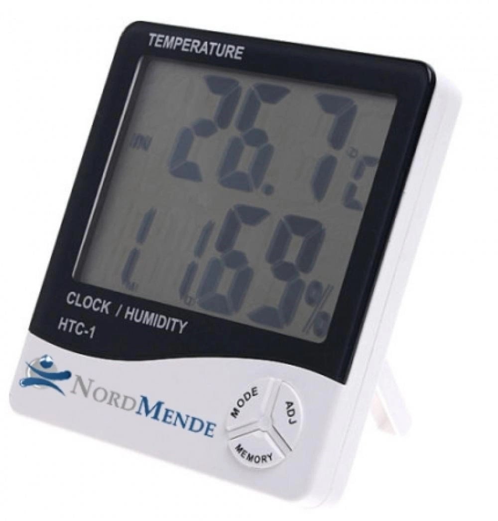 Mey İthalat® Nordmende Dijital Termometre Nem Ölçer Saat Alarm Özellikli LCD Ekran İç Mekan Sıcaklık Göstergesi