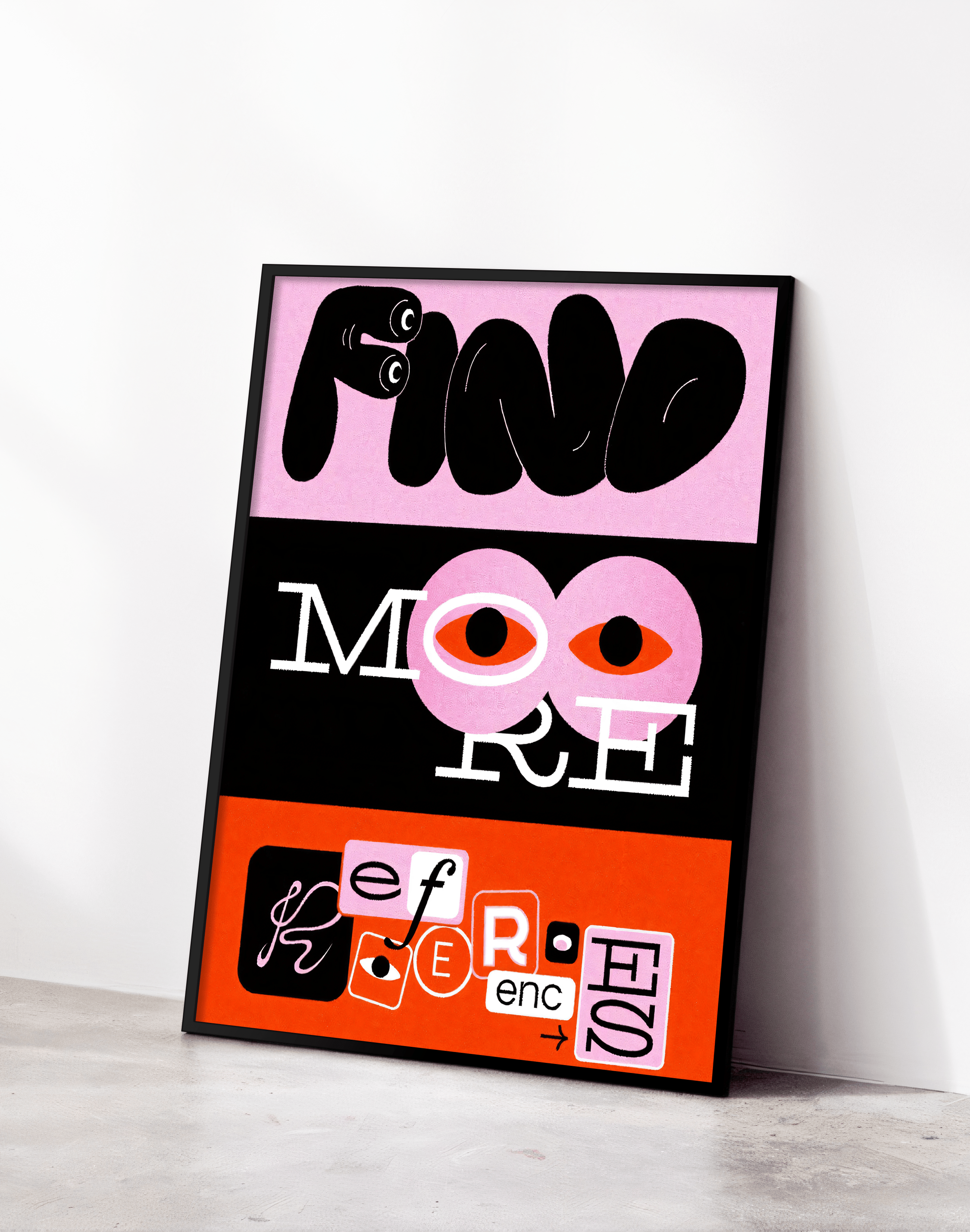 Mind More Modern Duvar Tablosu – Pembe Turuncu Tipografik Poster