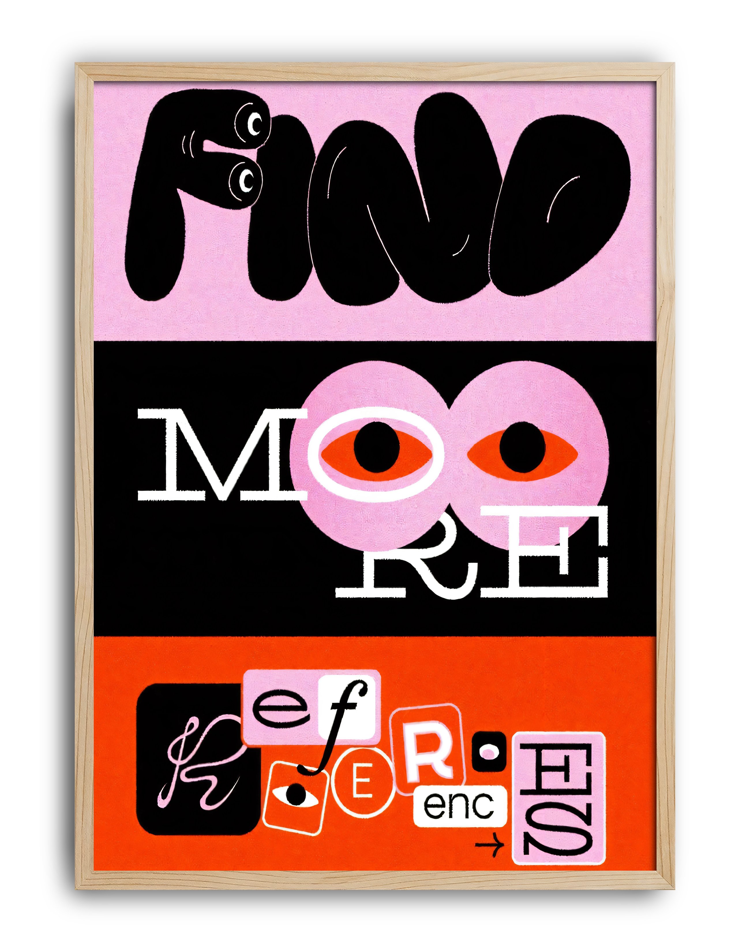 Mind More Modern Duvar Tablosu – Pembe Turuncu Tipografik Poster