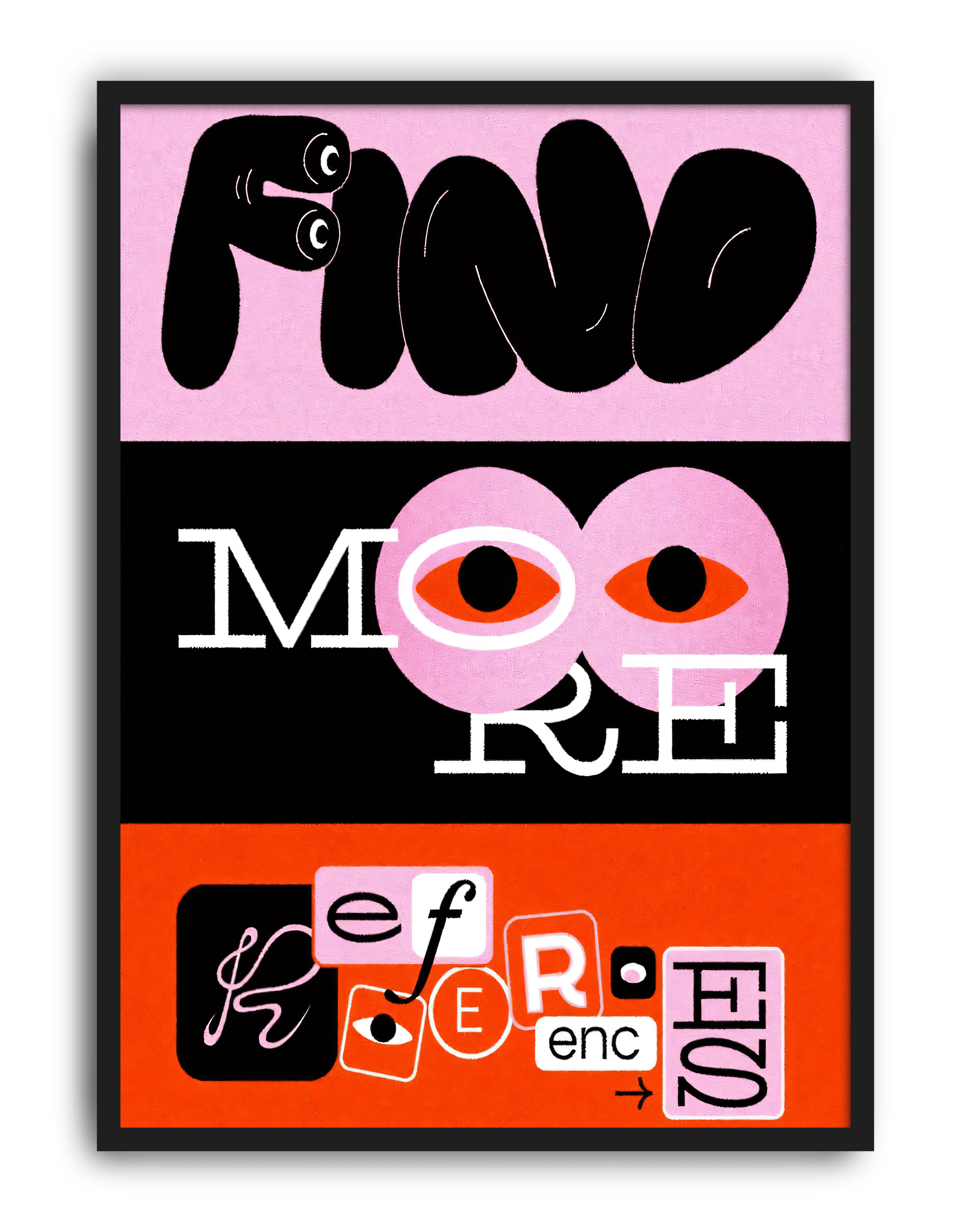 Mind More Modern Duvar Tablosu – Pembe Turuncu Tipografik Poster