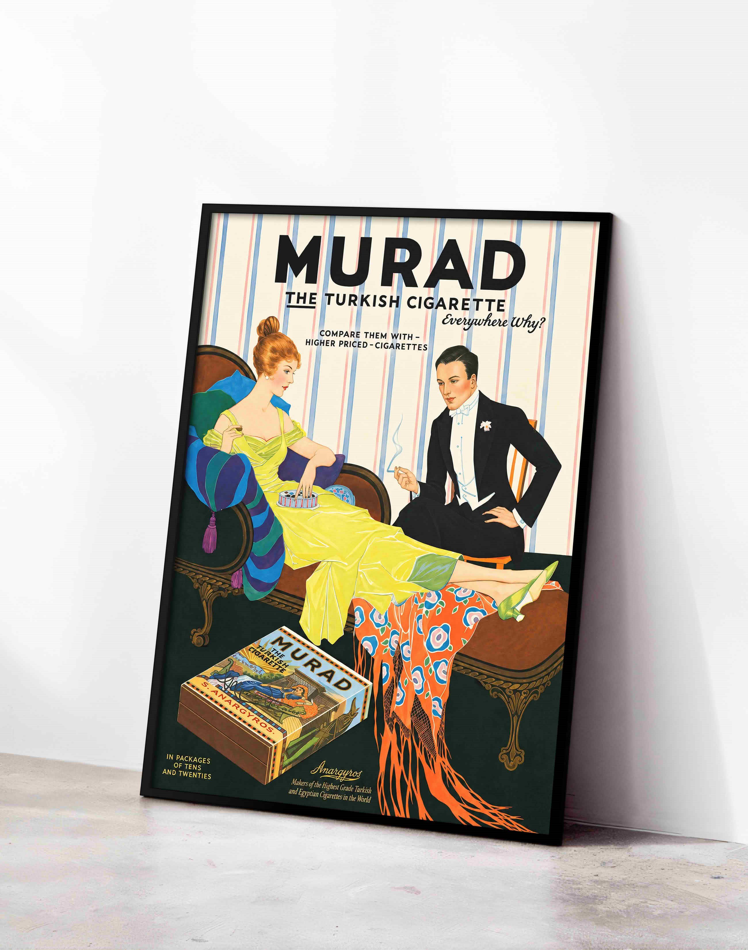 Murad Turkish Cigarette (1920) – Art Deco Vintage Sigara Reklam Posteri