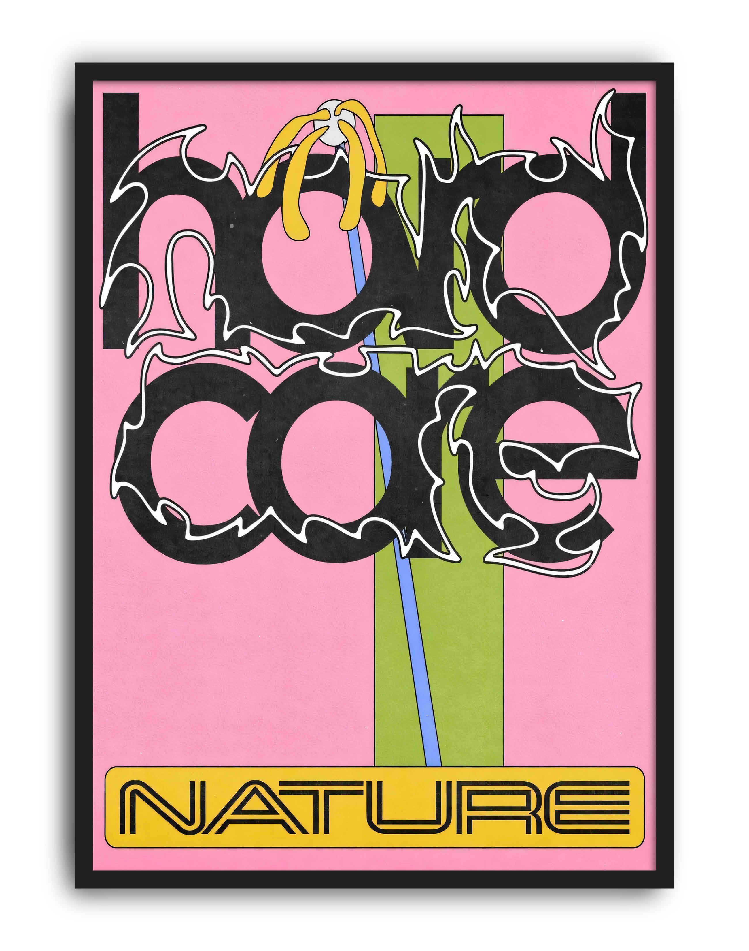 Nature Moddern Grafik Duvar Tablosu - Pembe Siyah Abstract Poster