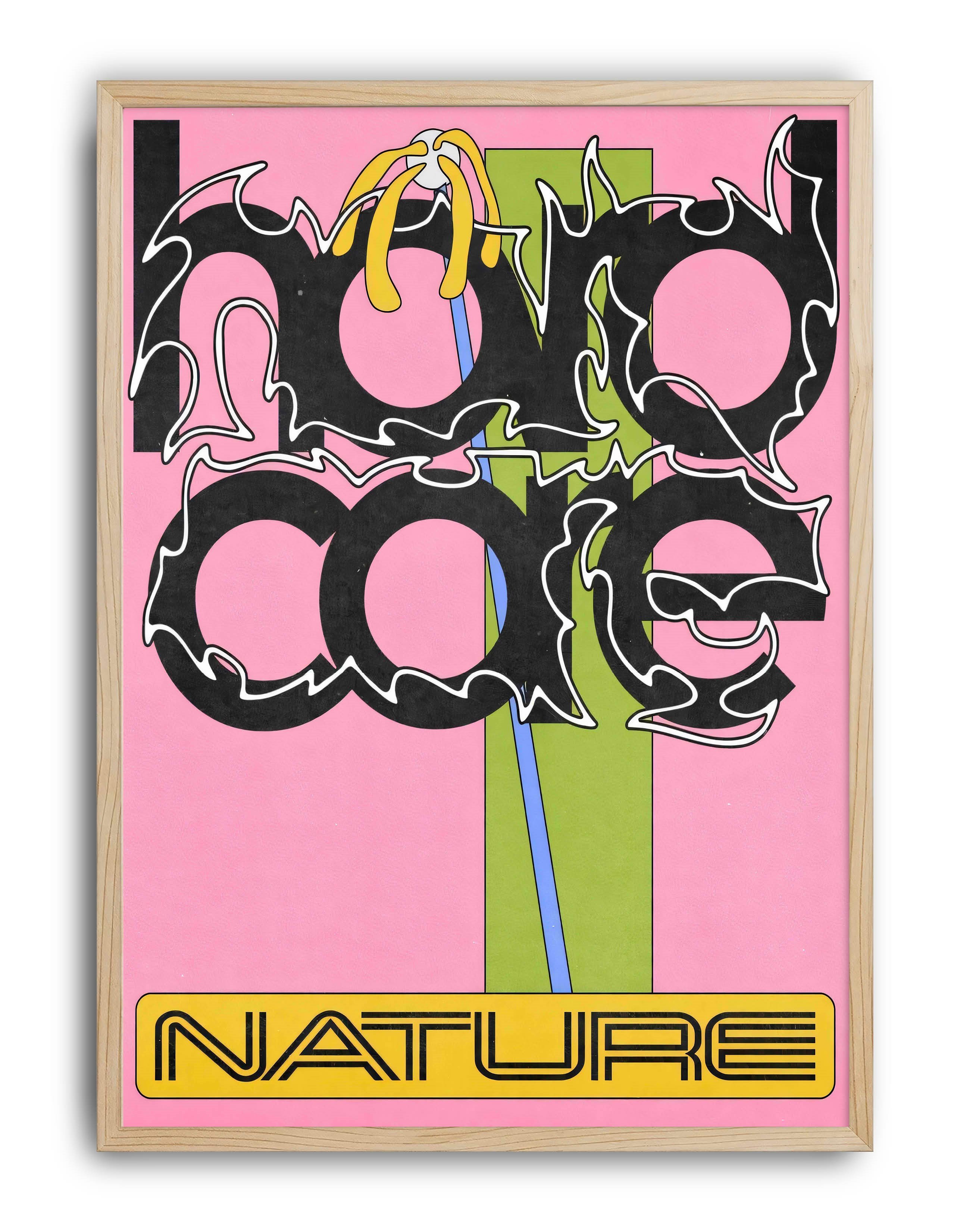 Nature Moddern Grafik Duvar Tablosu - Pembe Siyah Abstract Poster