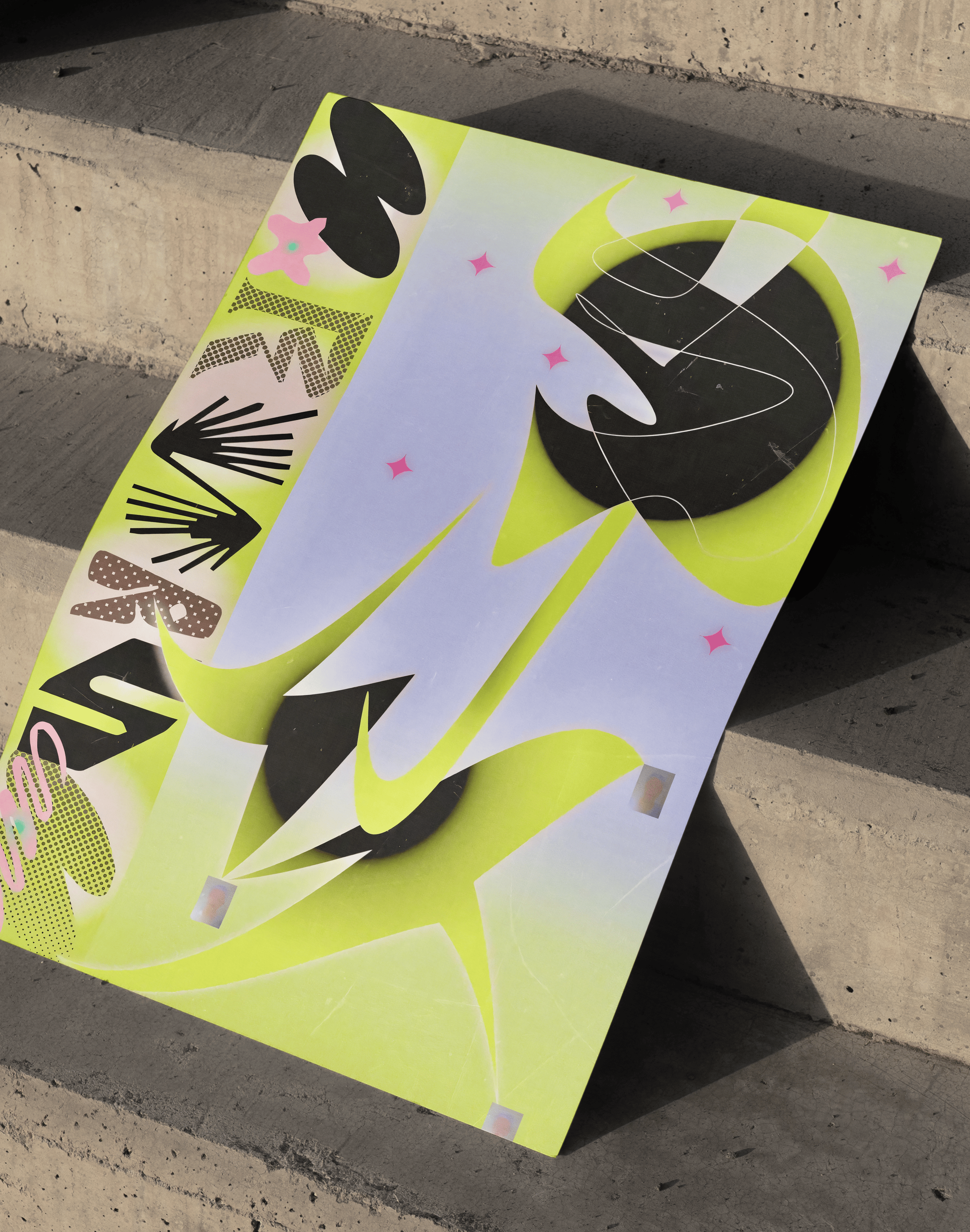 Neon Flora Modern Duvar Tablosu – Lime Mor Soyut Grafik Poster