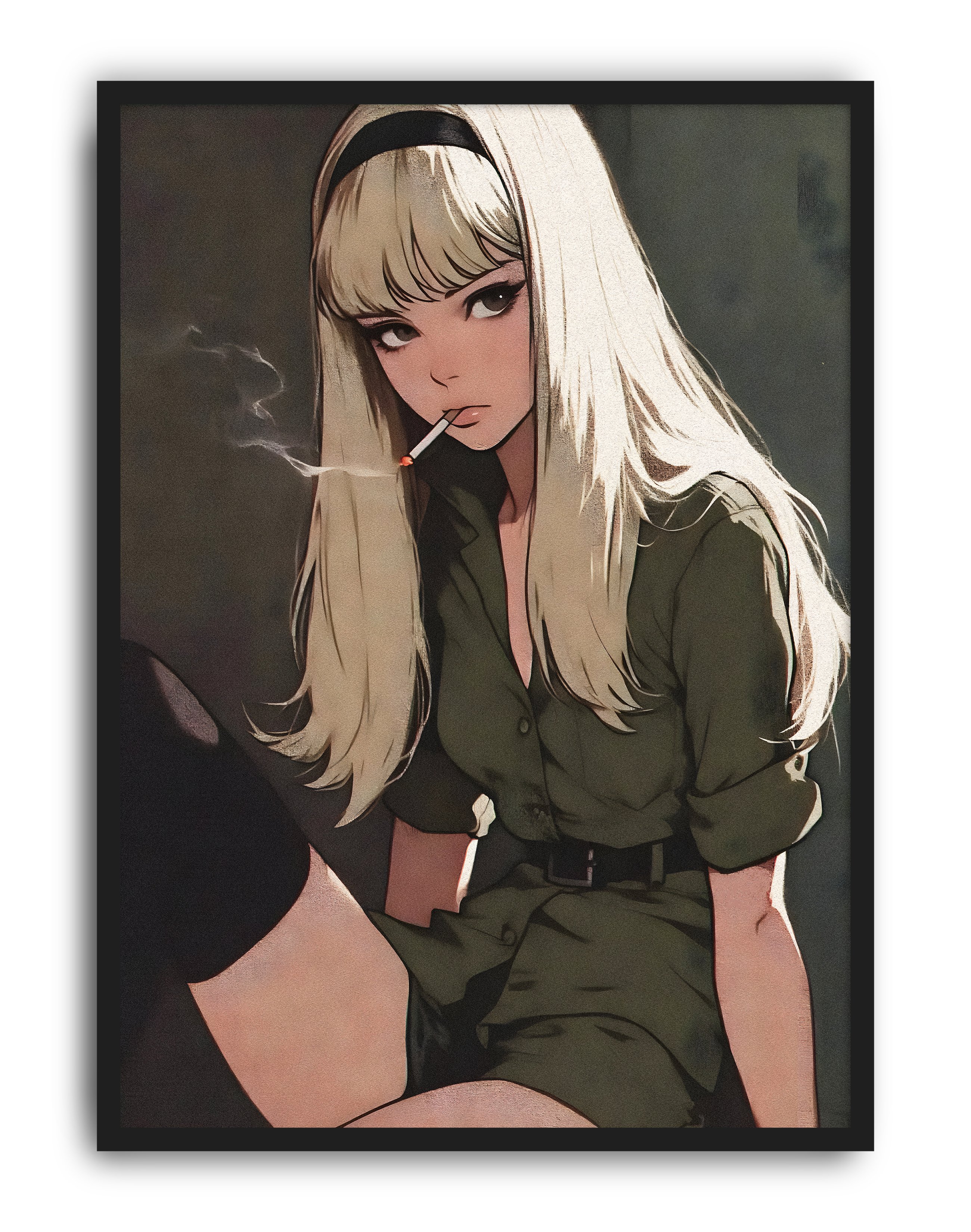 Noir Muse Modern Duvar Tablosu – Vintage Anime Kadın Poster