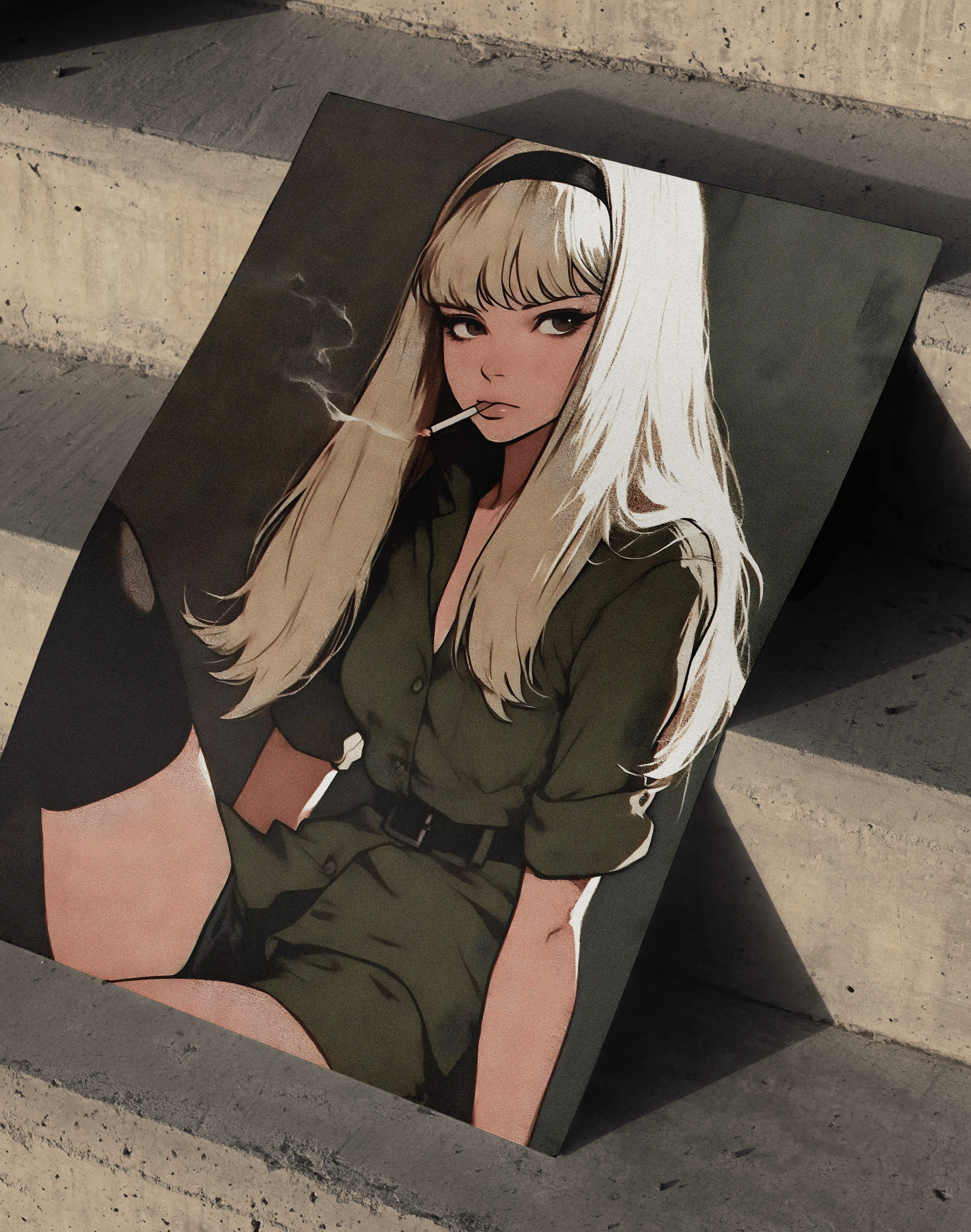 Noir Muse Modern Duvar Tablosu – Vintage Anime Kadın Poster