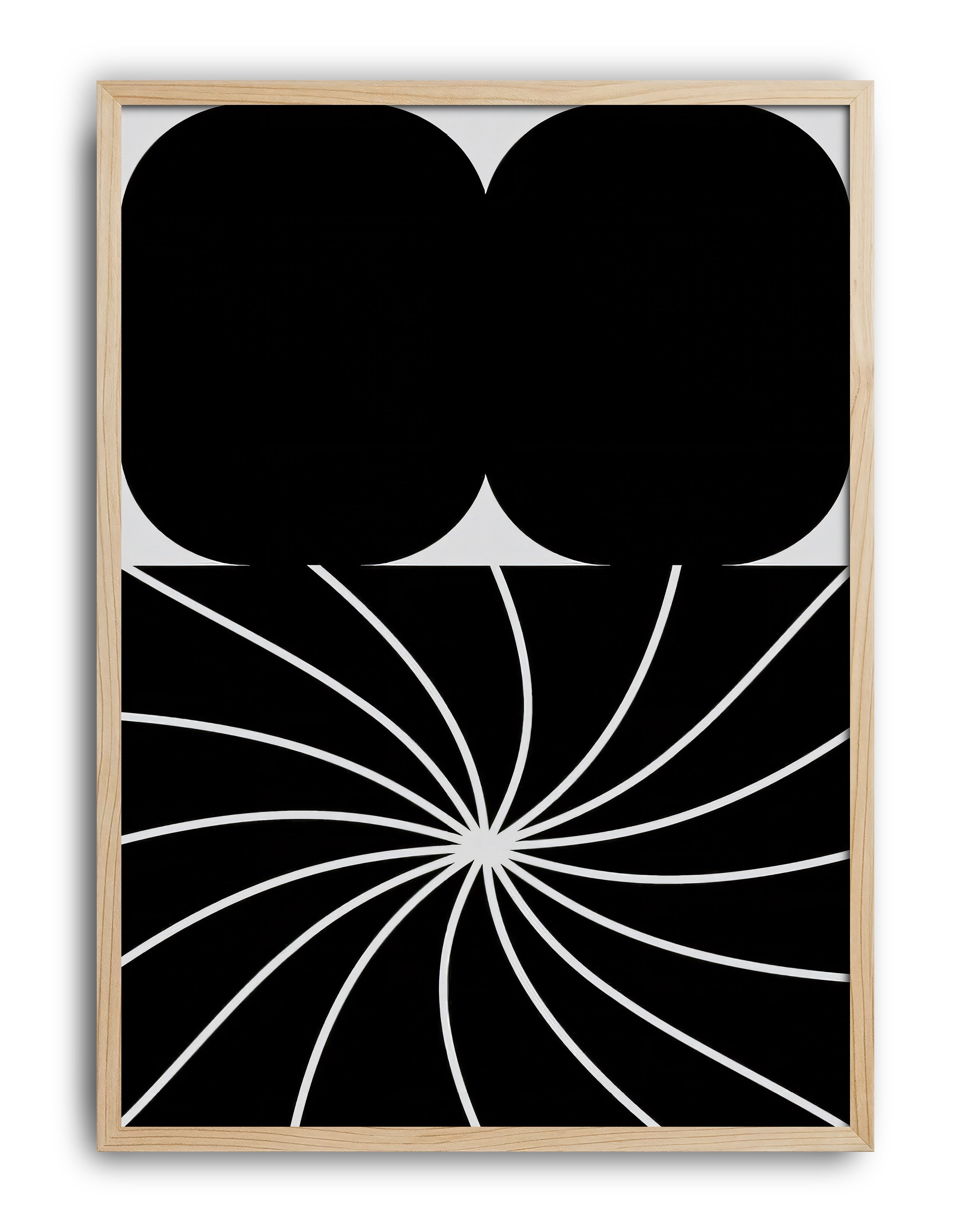 Optic Bloom Modern Duvar Tablosu – Siyah Beyaz Optik Abstract Poster