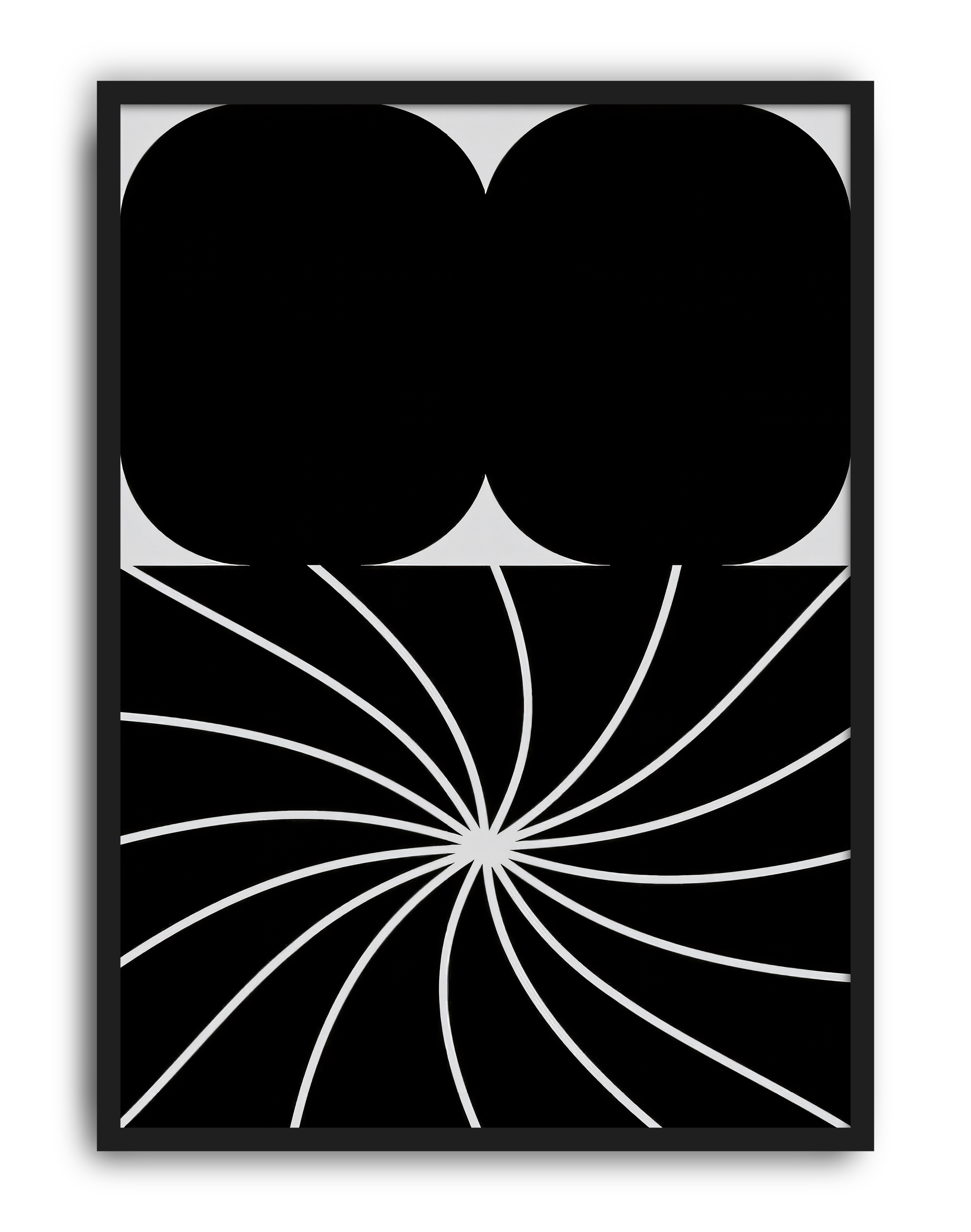 Optic Bloom Modern Duvar Tablosu – Siyah Beyaz Optik Abstract Poster