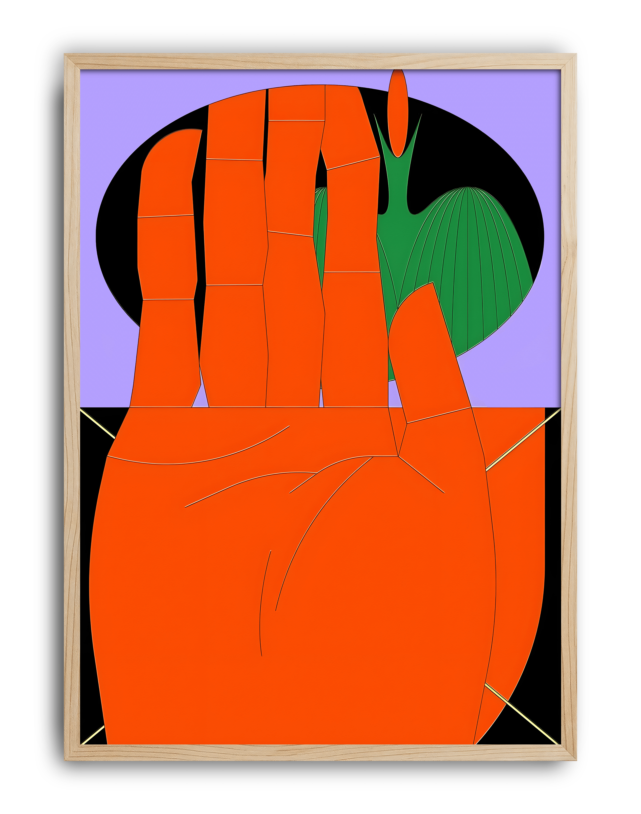 Orange Palm Modern Duvar Tablosu – Turuncu Mor Figüratif Poster