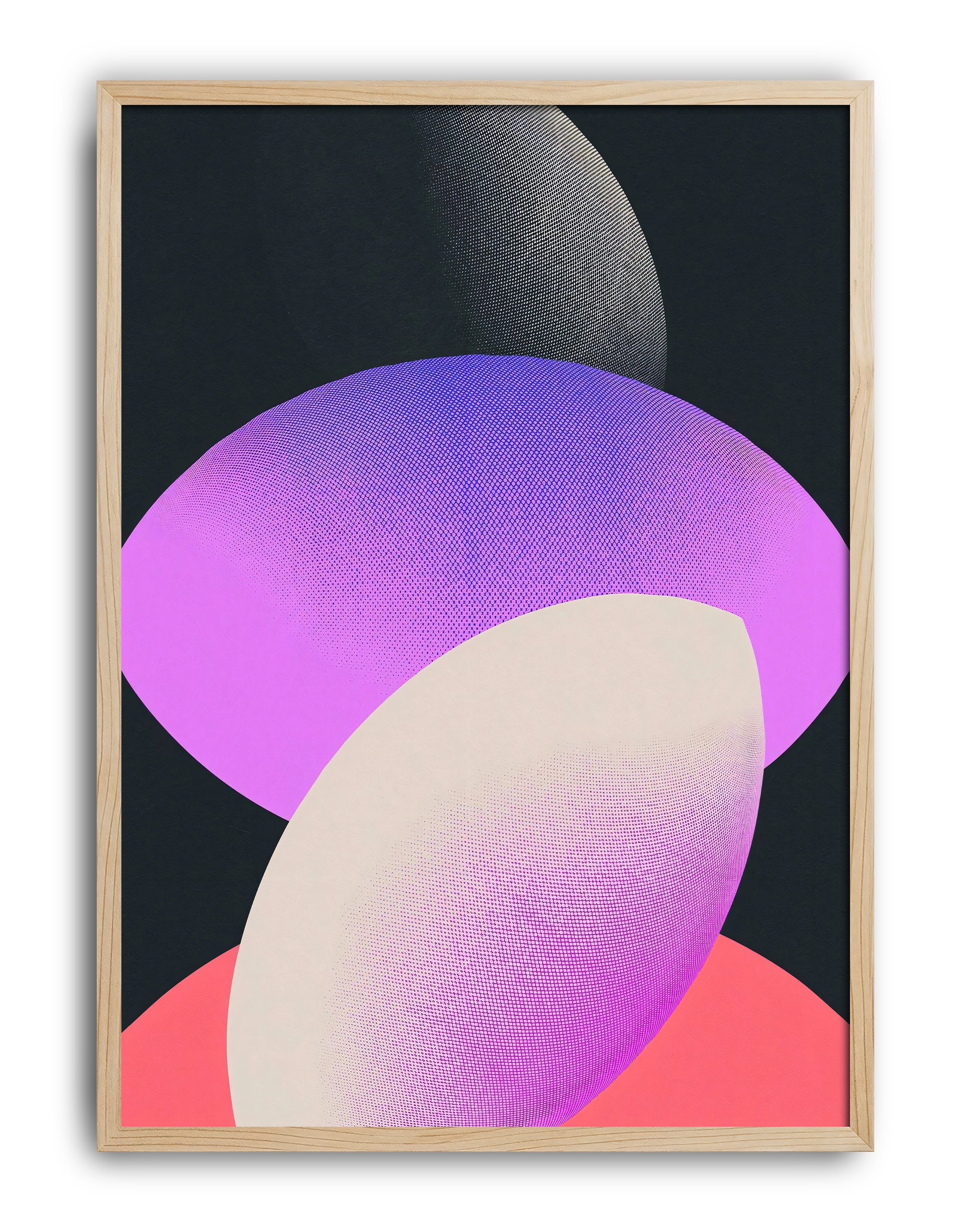 Orbital Layers Modern Duvar Tablosu – Siyah Zeminli Geometrik Abstract Poster