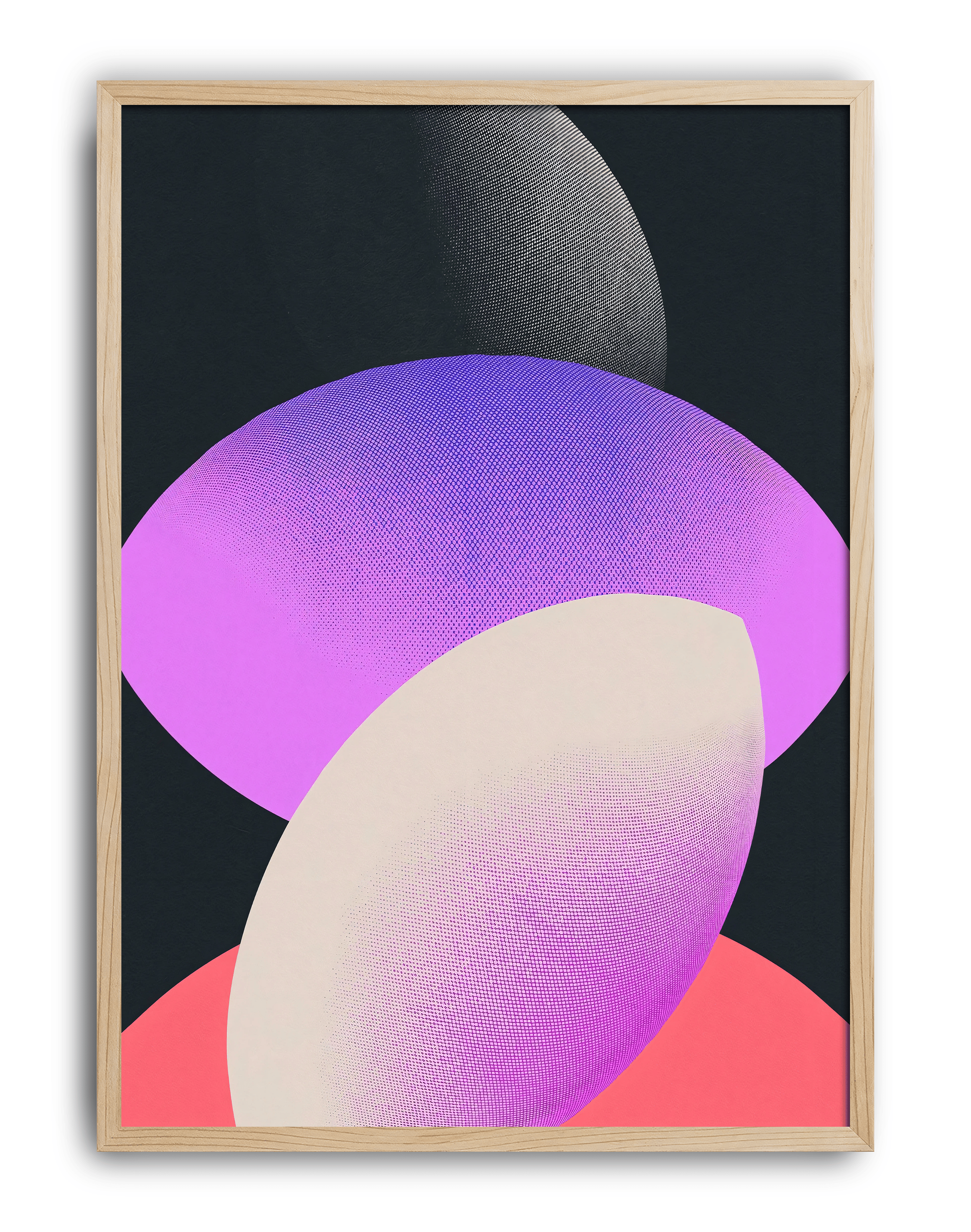 Orbital Layers Modern Duvar Tablosu – Siyah Zeminli Geometrik Abstract Poster