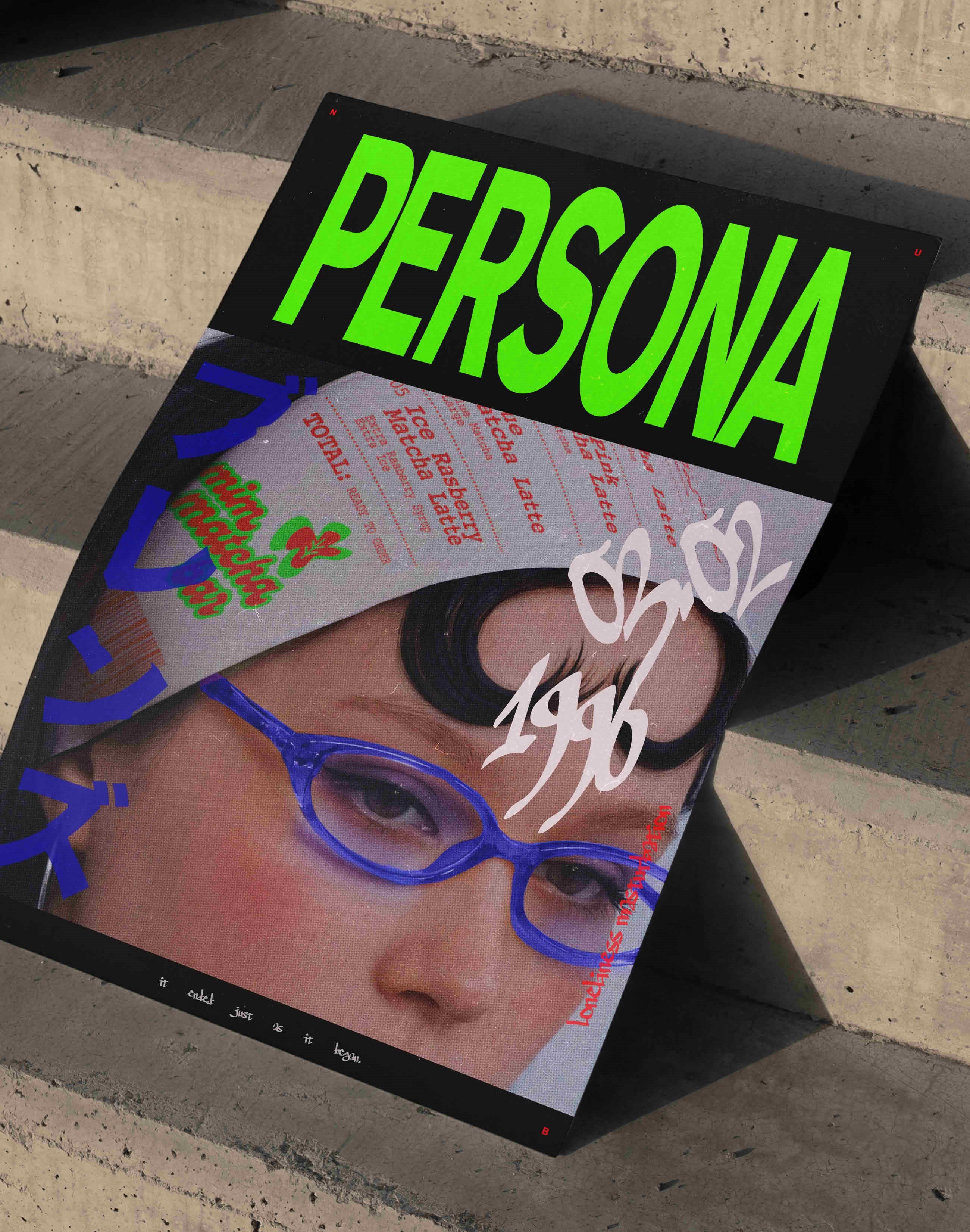 Persona Renkli Retro Kolaj Tipografik Duvar Tablosu