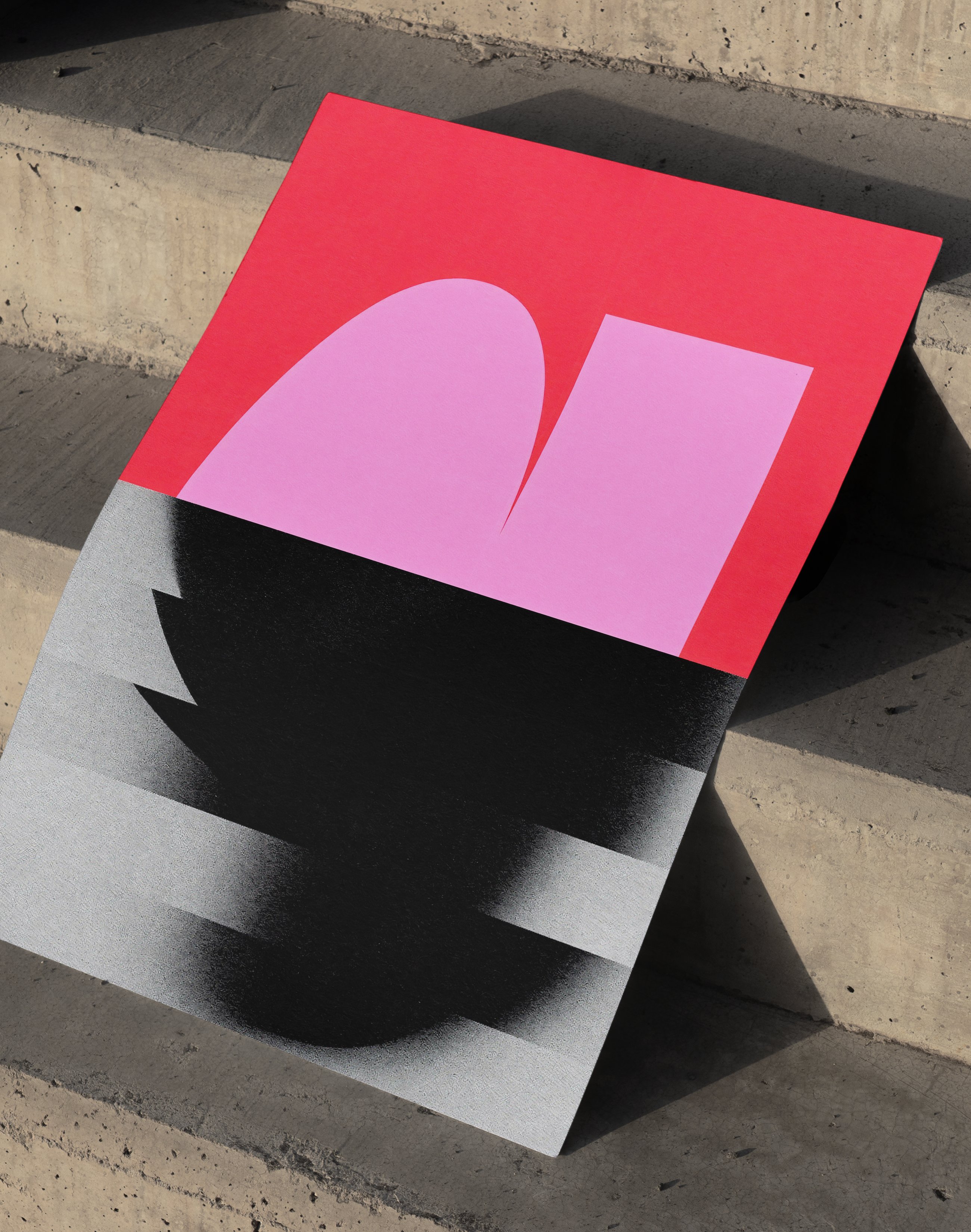 Pink Horizon Modern Duvar Tablosu – Kırmızı Pembe Minimal Abstract Poster