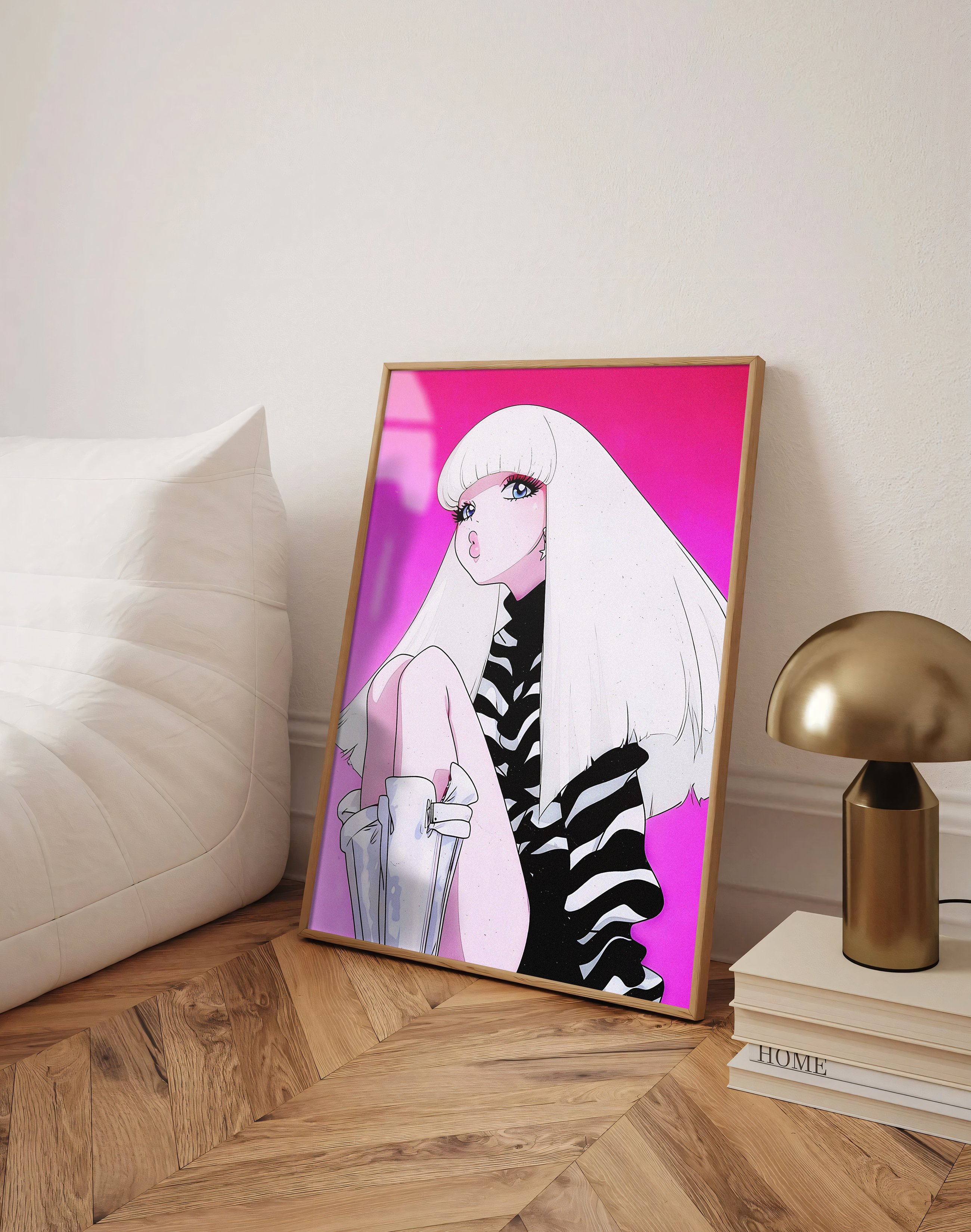 Pink Muse Modern Duvar Tablosu – Pembe Anime Fashion Poster
