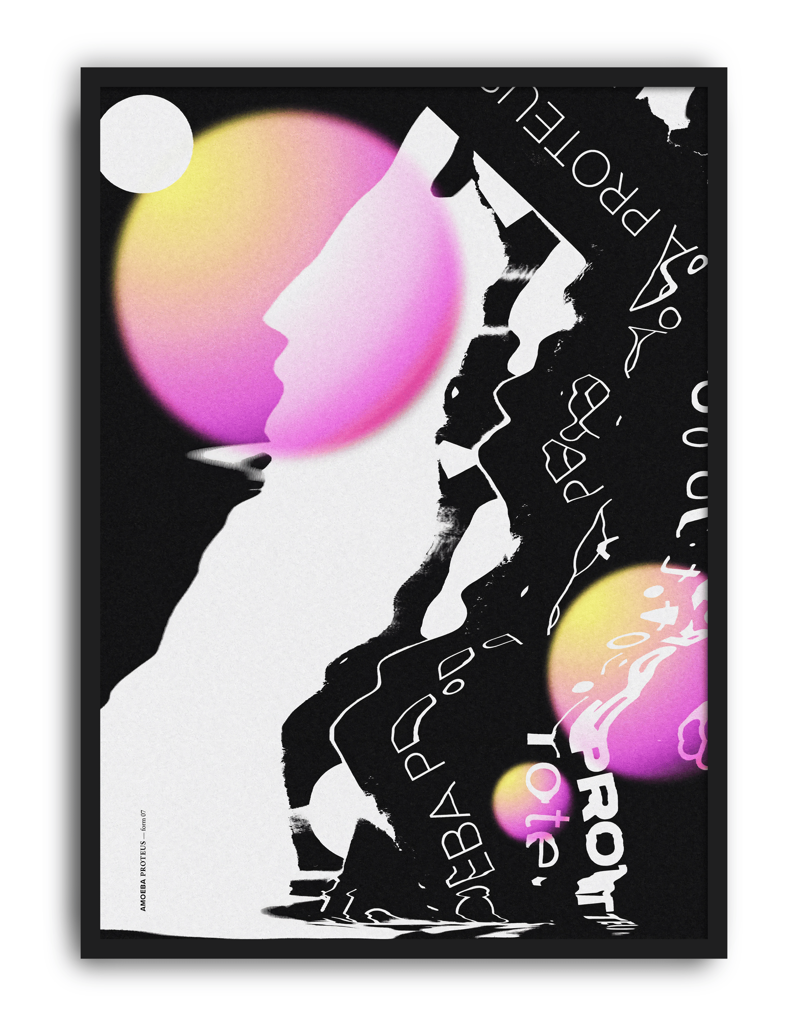 Pink Proteus Modern Duvar Tablosu – Siyah Pembe Deneysel Grafik Poster