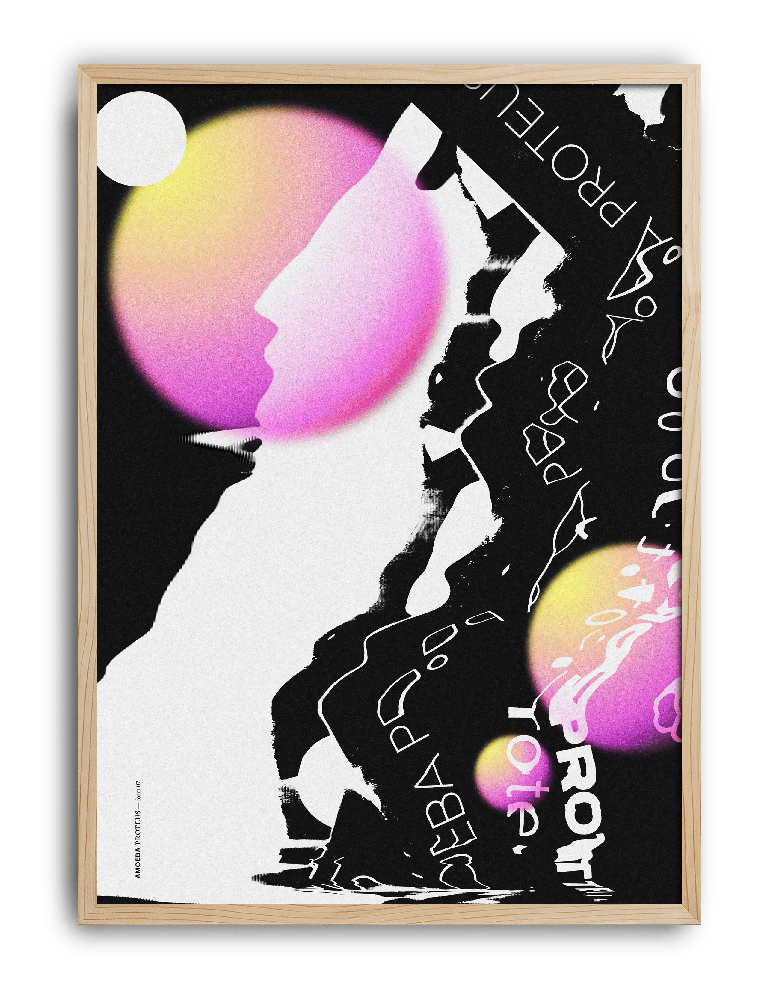 Pink Proteus Modern Duvar Tablosu – Siyah Pembe Deneysel Grafik Poster