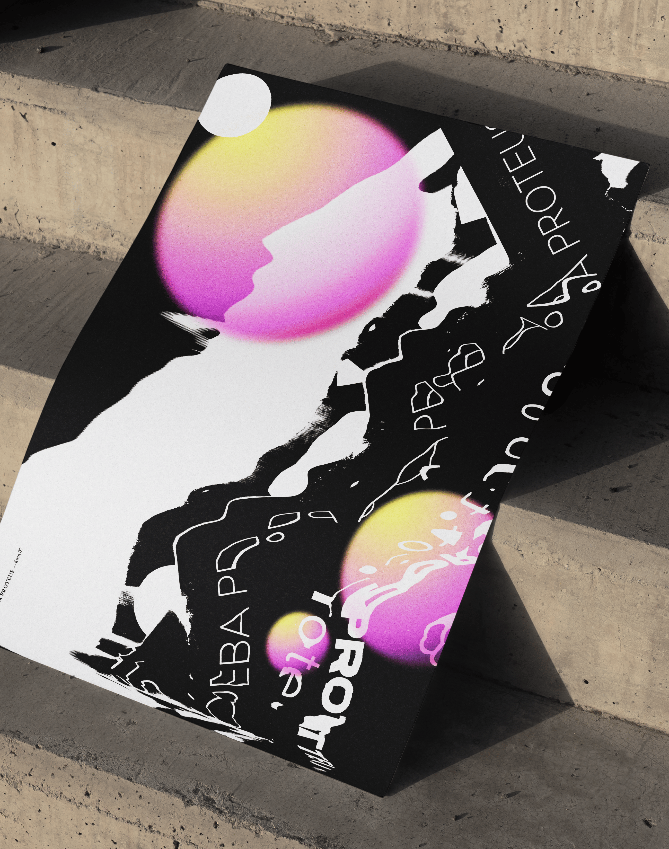 Pink Proteus Modern Duvar Tablosu – Siyah Pembe Deneysel Grafik Poster