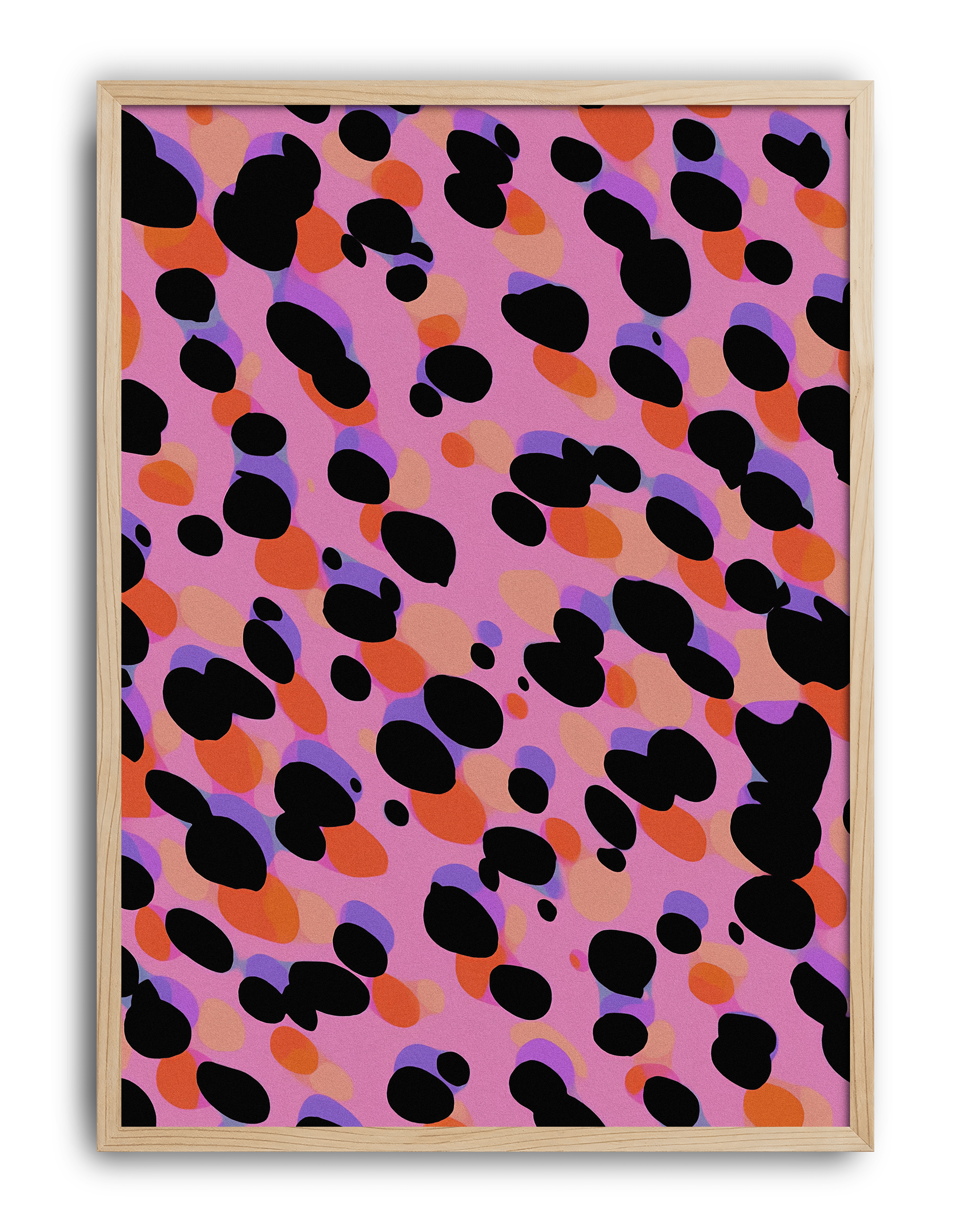 Pink Rhythm Modern Duvar Tablosu – Pembe Siyah Abstract Poster