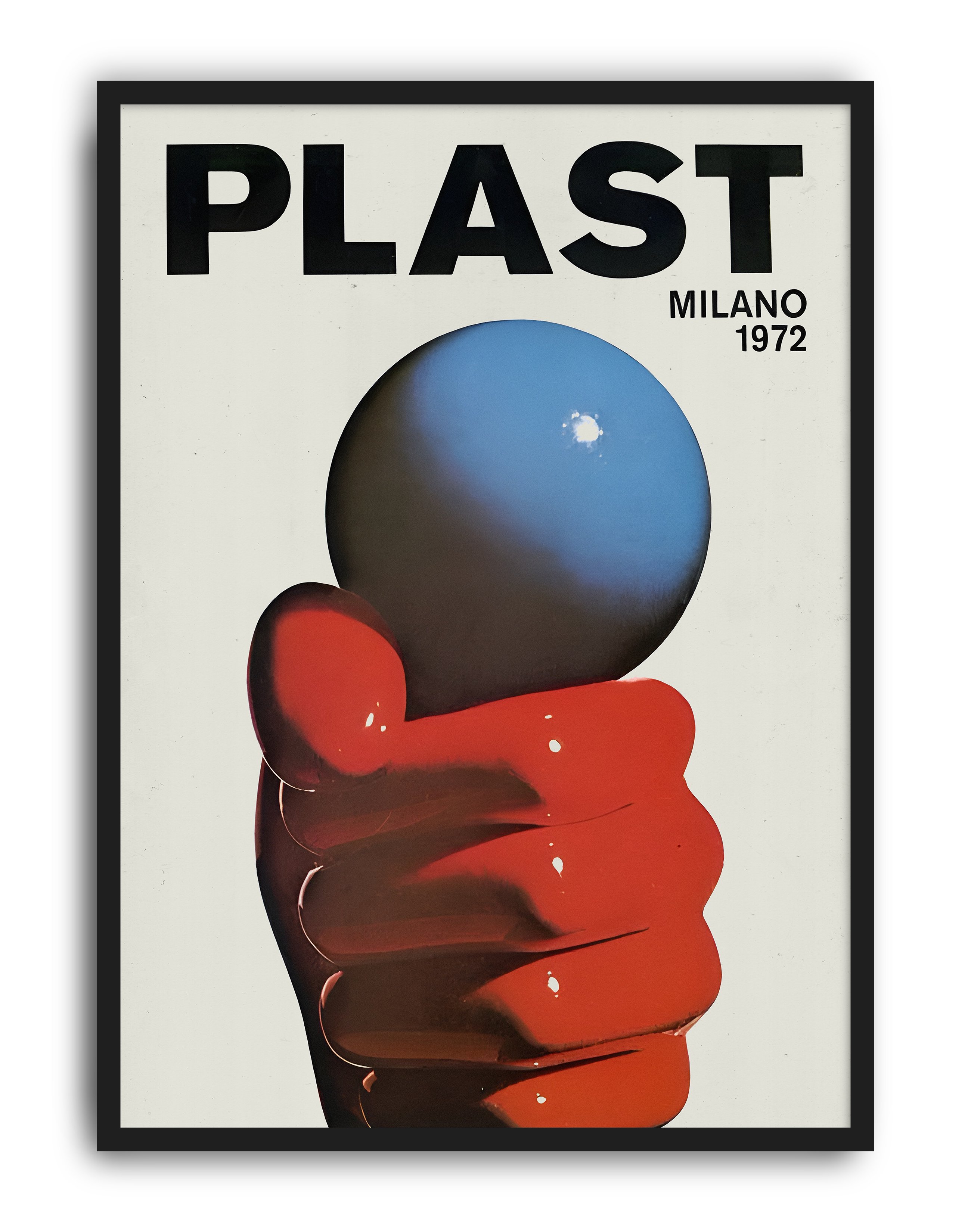 Plast Milano Vintage Duvar Tablosu – Kırmızı Mavi Retro Poster