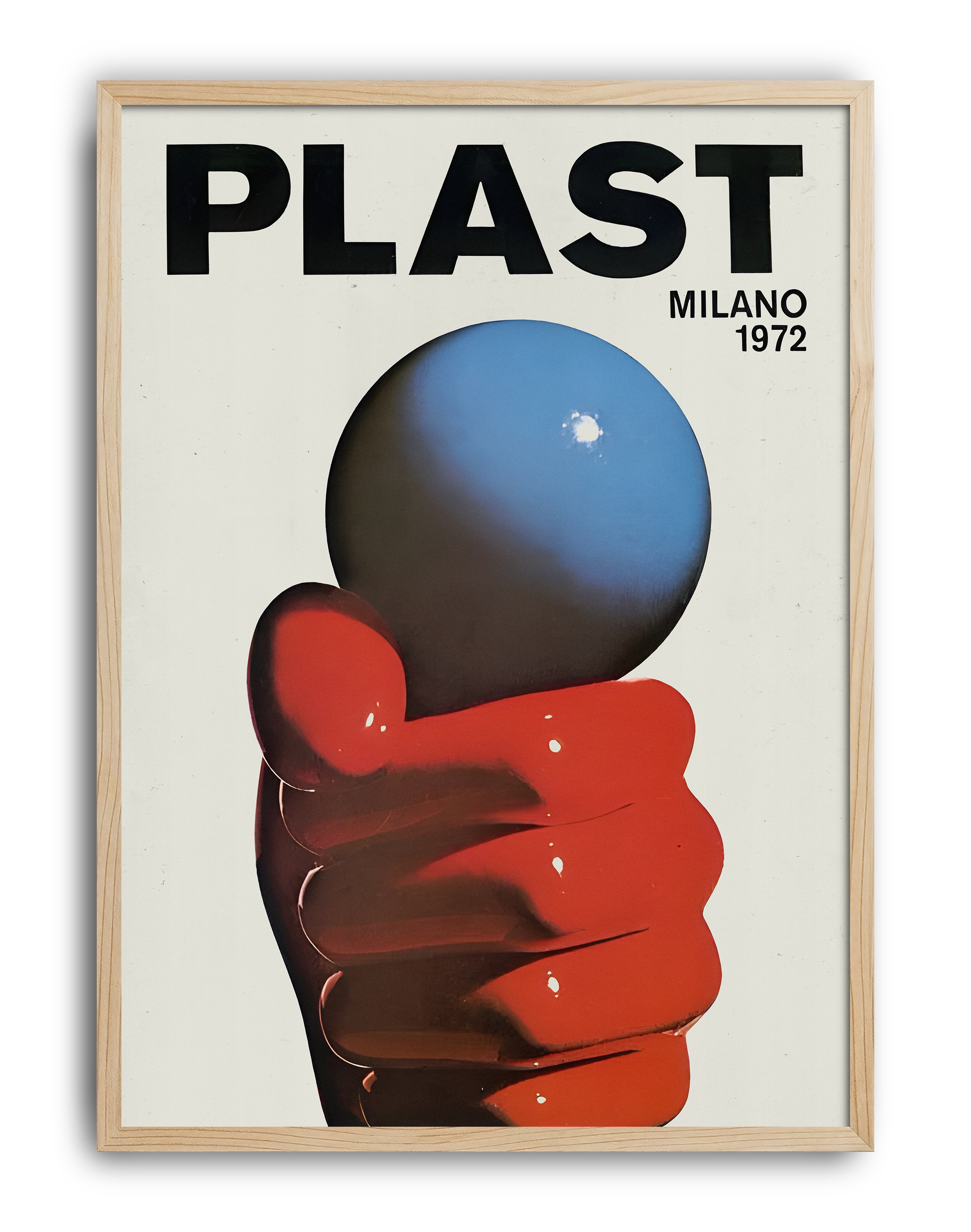 Plast Milano Vintage Duvar Tablosu – Kırmızı Mavi Retro Poster