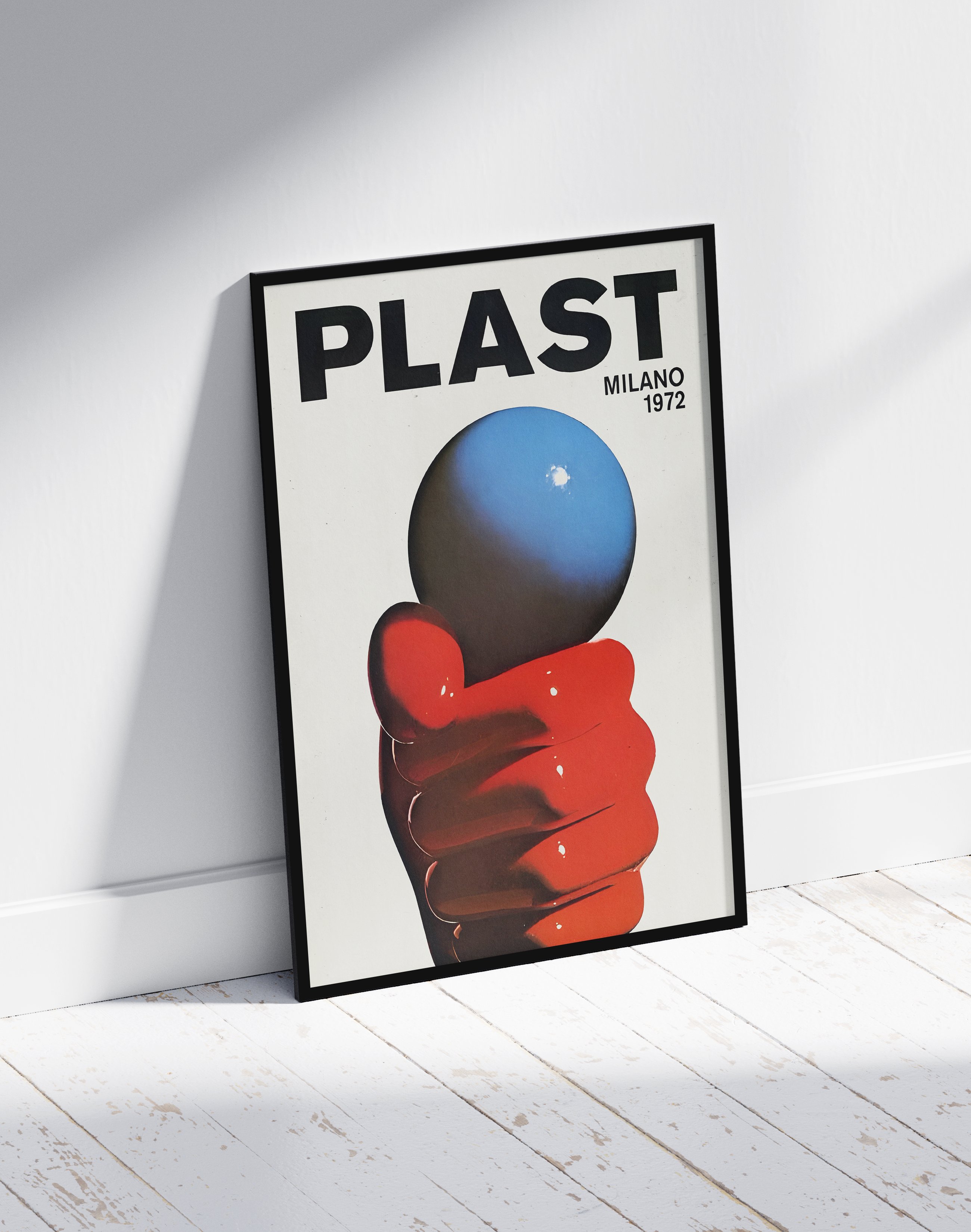 Plast Milano Vintage Duvar Tablosu – Kırmızı Mavi Retro Poster