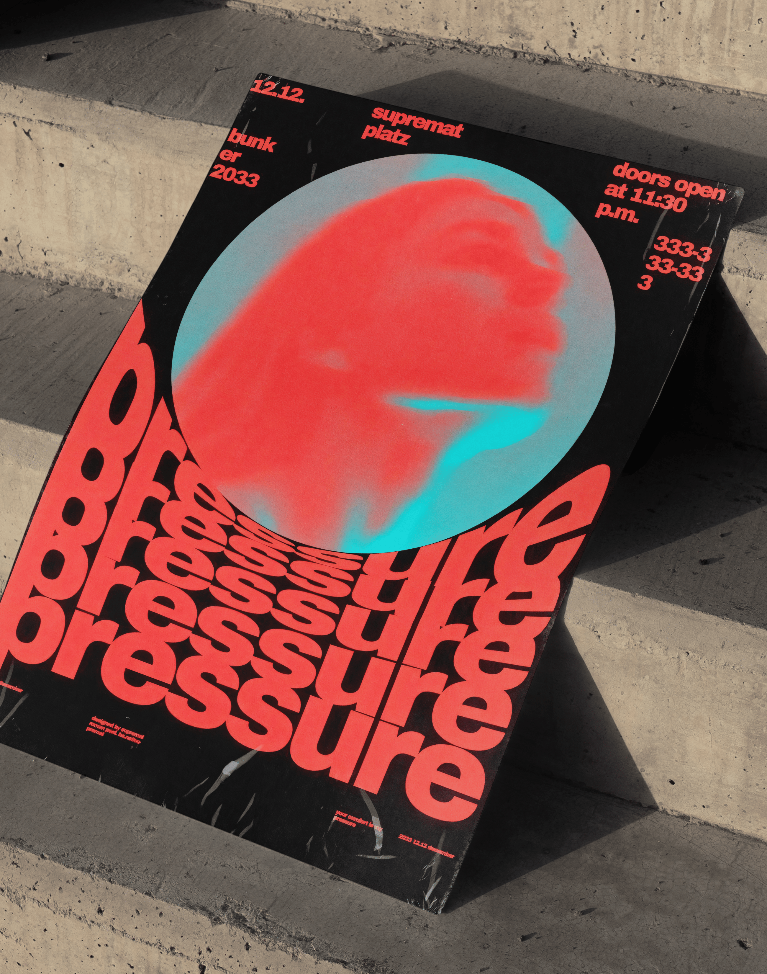 Pressure Echo Modern Duvar Tablosu – Siyah Kırmızı Tipografik Poster