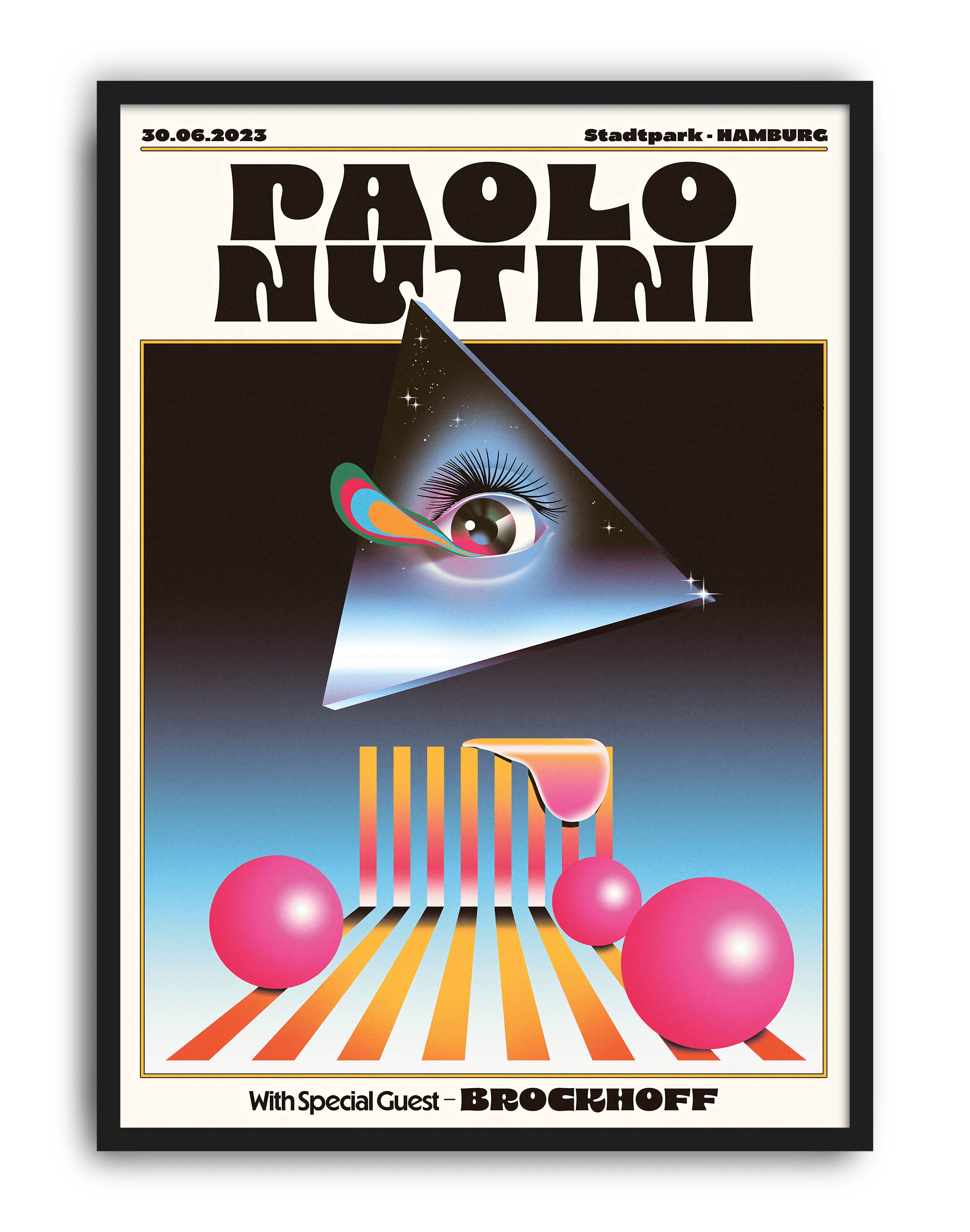 Prism Stage Modern Duvar Tablosu – Retro Konser ve Kozmik Göz Poster
