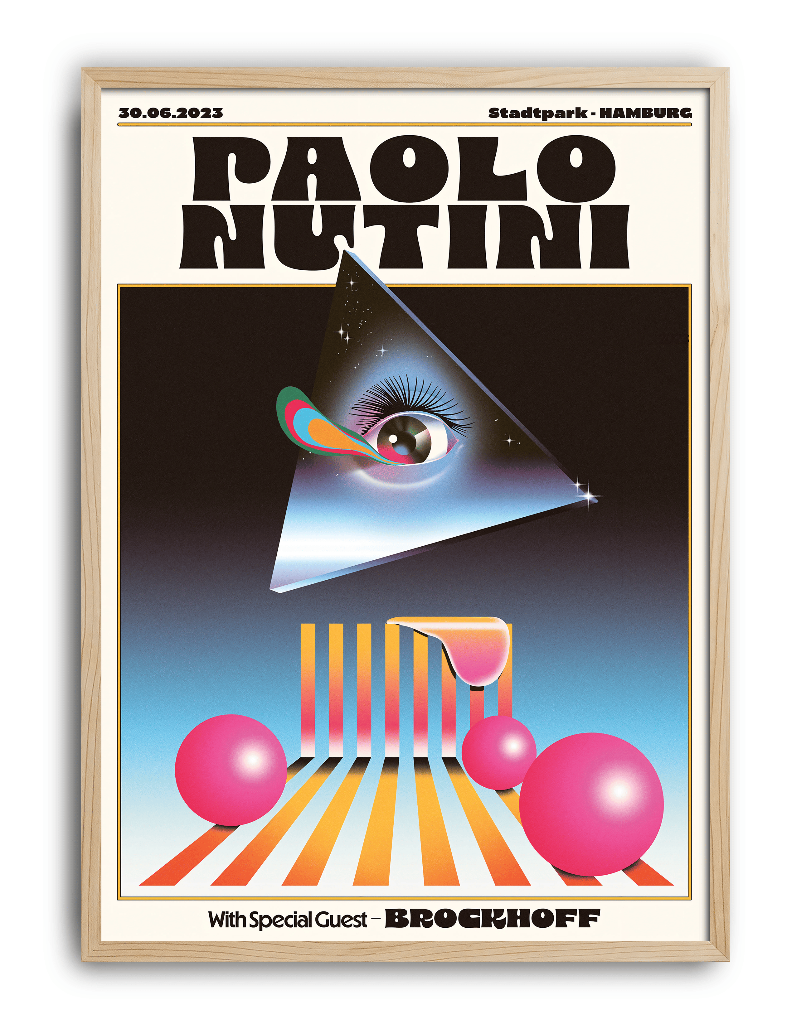 Prism Stage Modern Duvar Tablosu – Retro Konser ve Kozmik Göz Poster