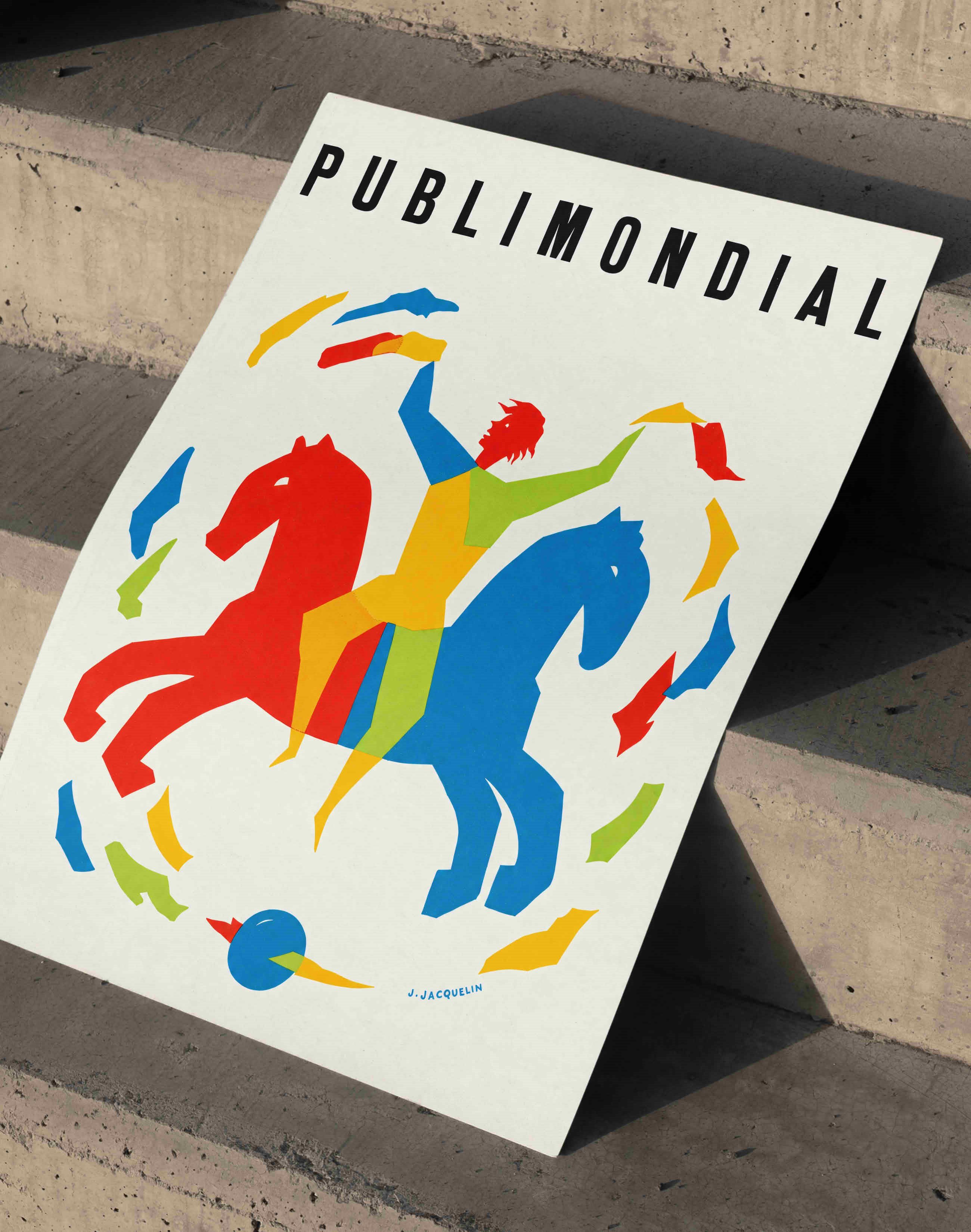 Publimondial No.26 (1950) – Jean Jacquelin Fransız Mid-Century Grafik Tasarım Posteri