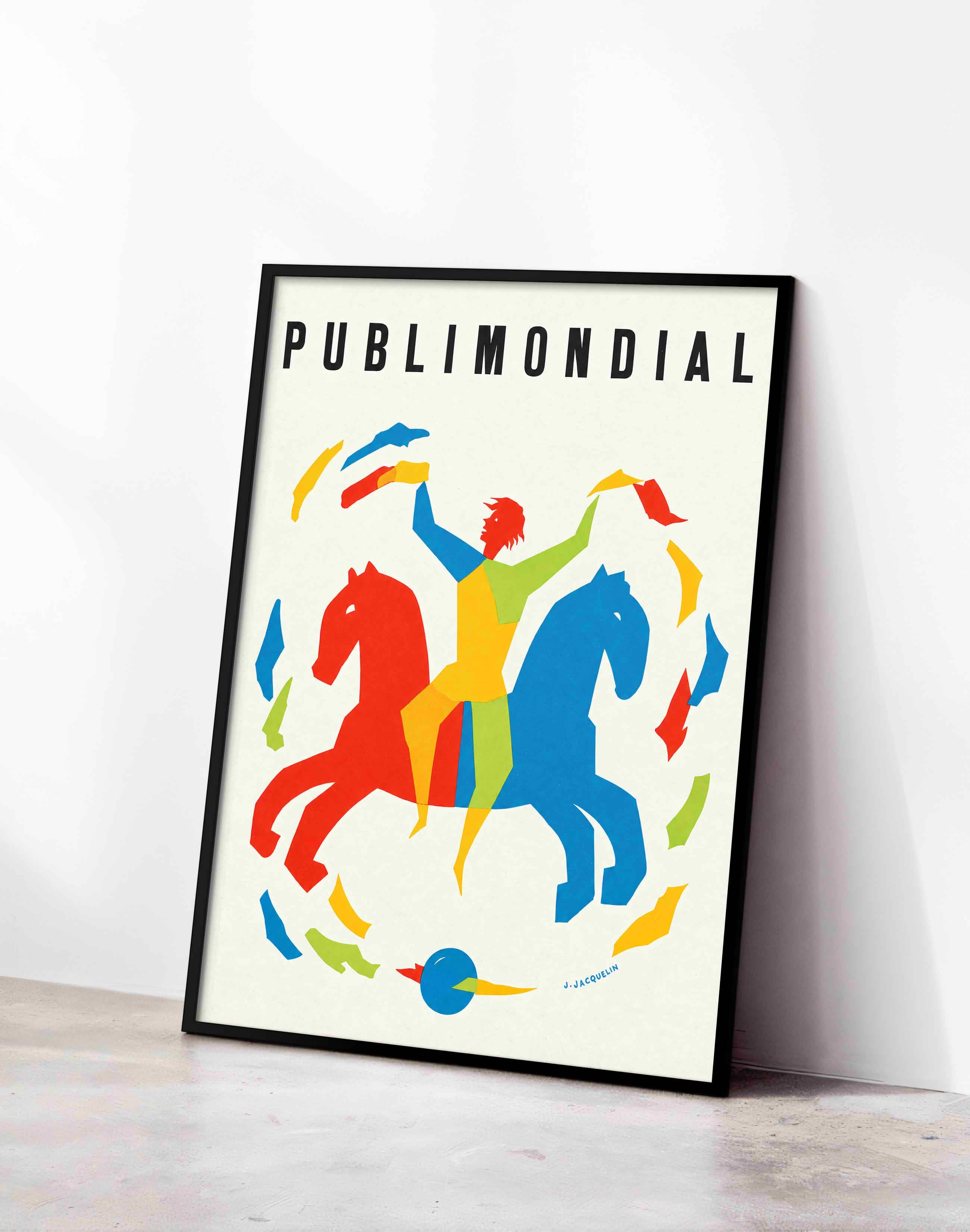 Publimondial No.26 (1950) – Jean Jacquelin Fransız Mid-Century Grafik Tasarım Posteri