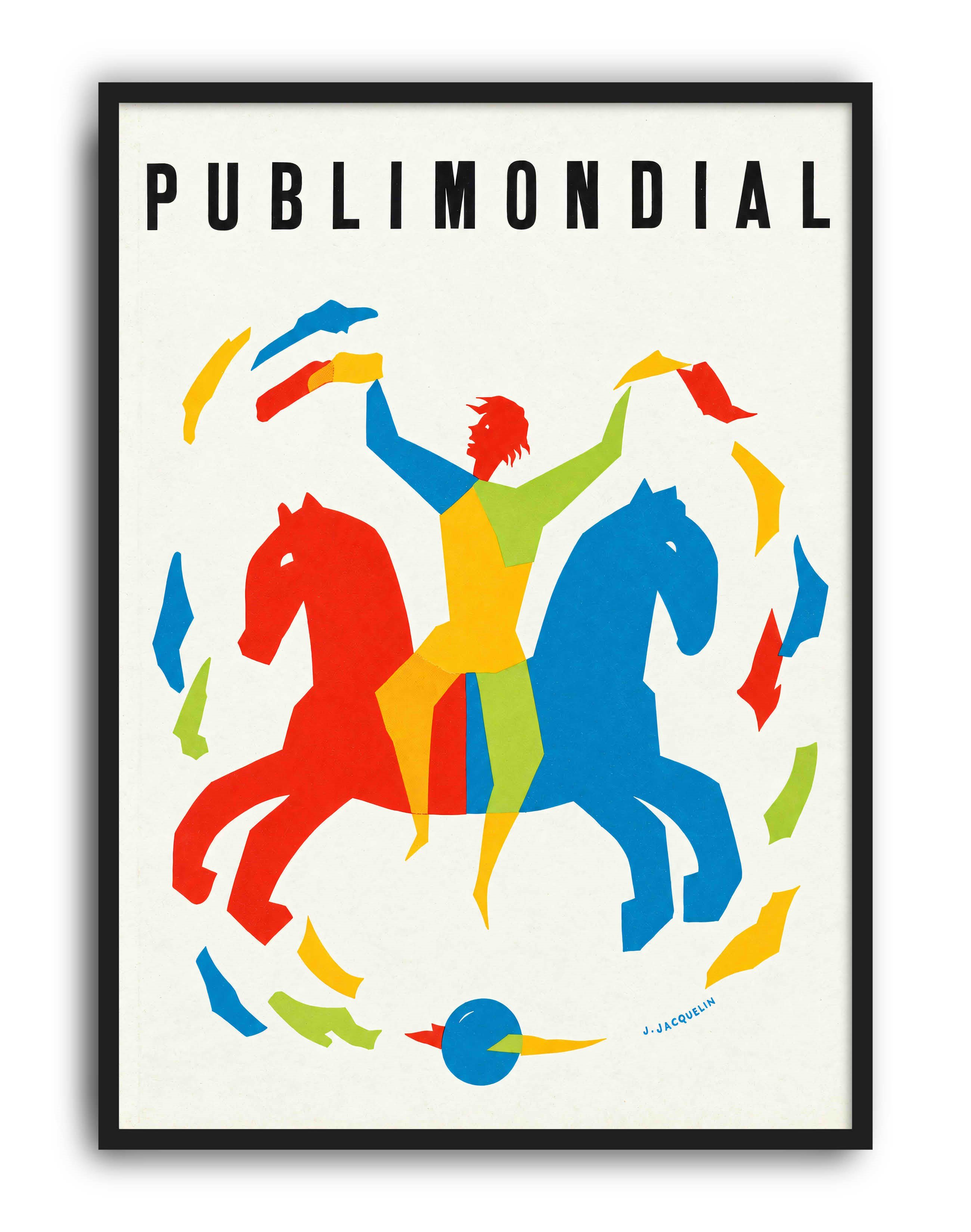 Publimondial No.26 (1950) – Jean Jacquelin Fransız Mid-Century Grafik Tasarım Posteri