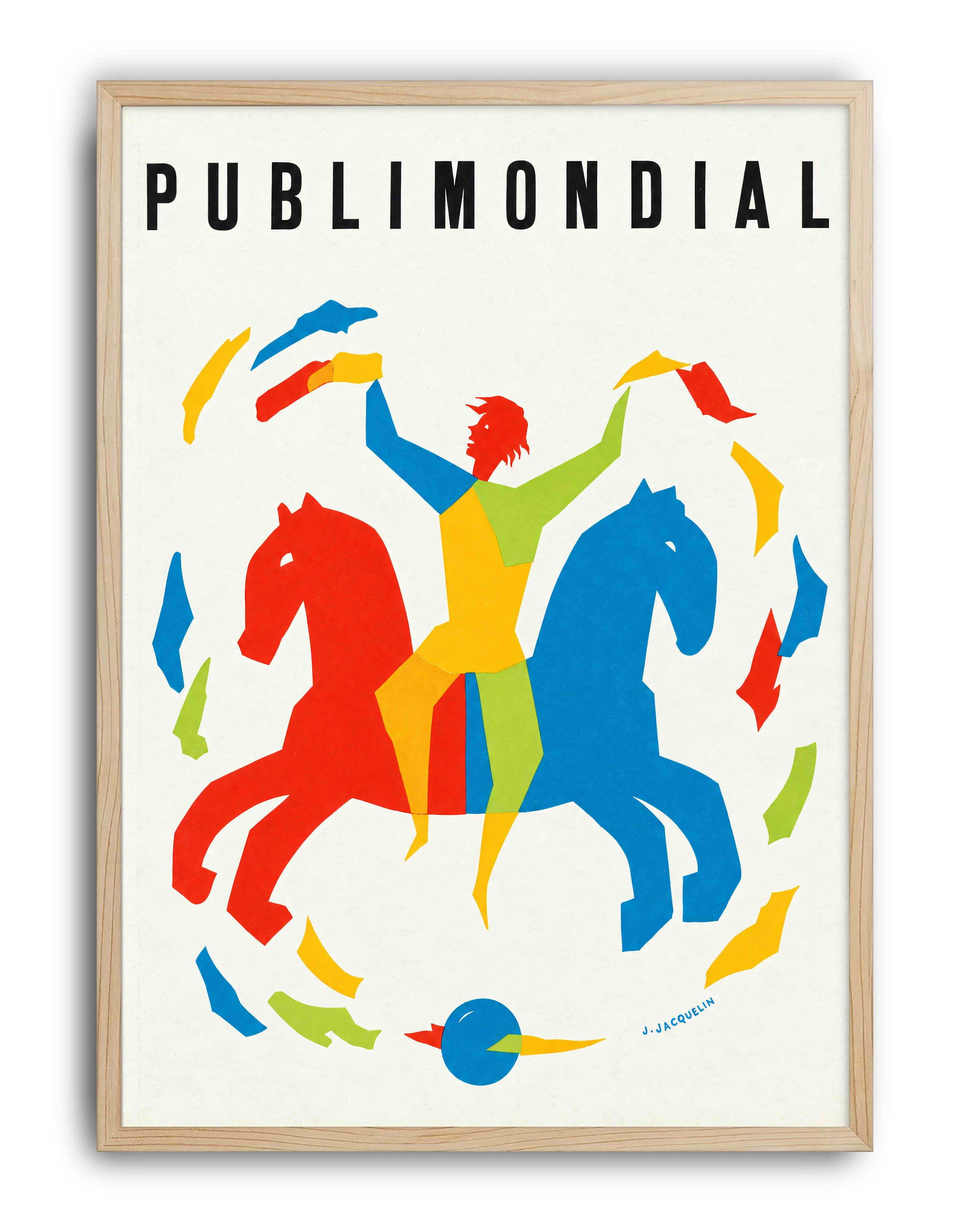Publimondial No.26 (1950) – Jean Jacquelin Fransız Mid-Century Grafik Tasarım Posteri