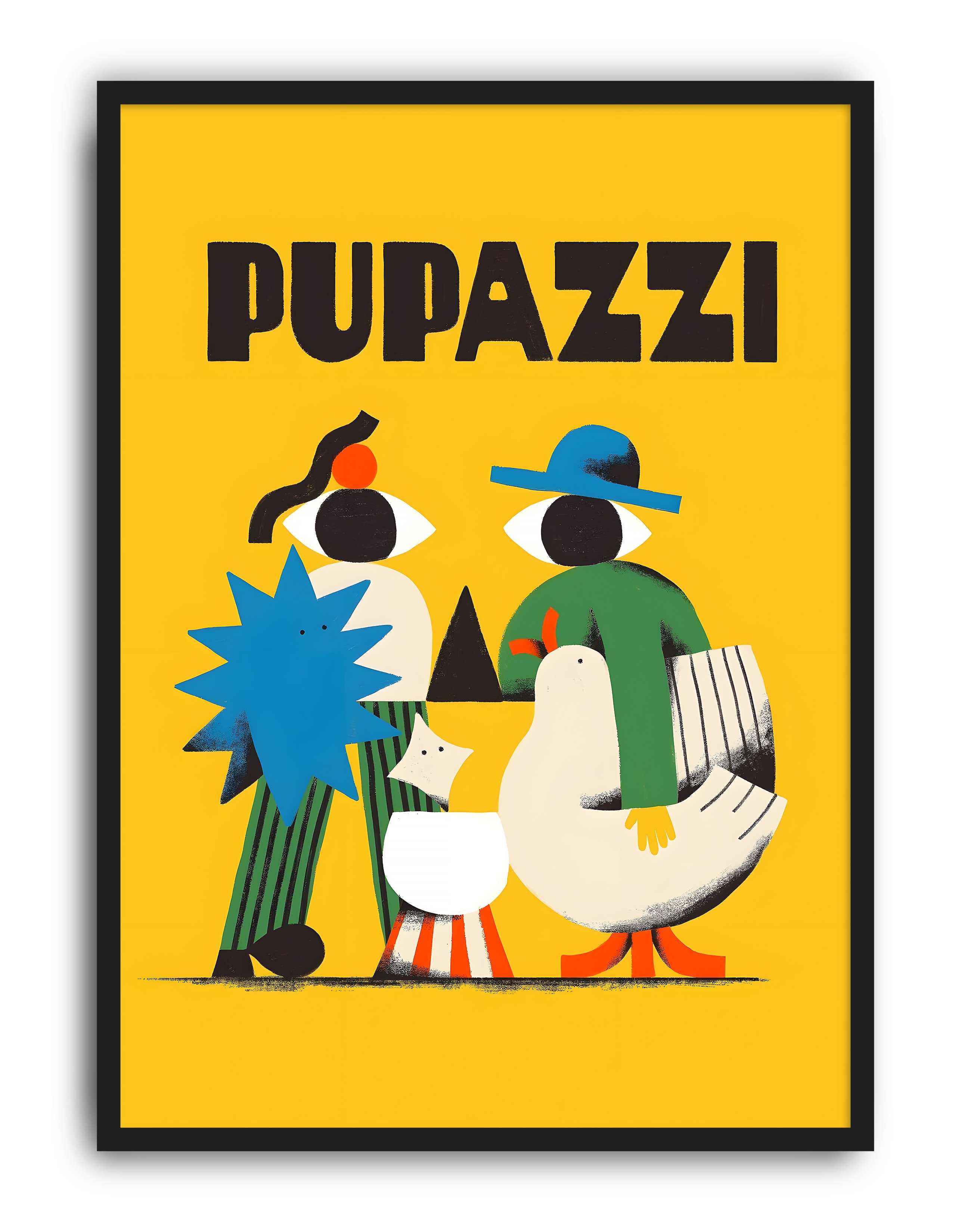 Pupazzi Modern Duvar Tablosu – Sarı Renkli Pop Art Poster