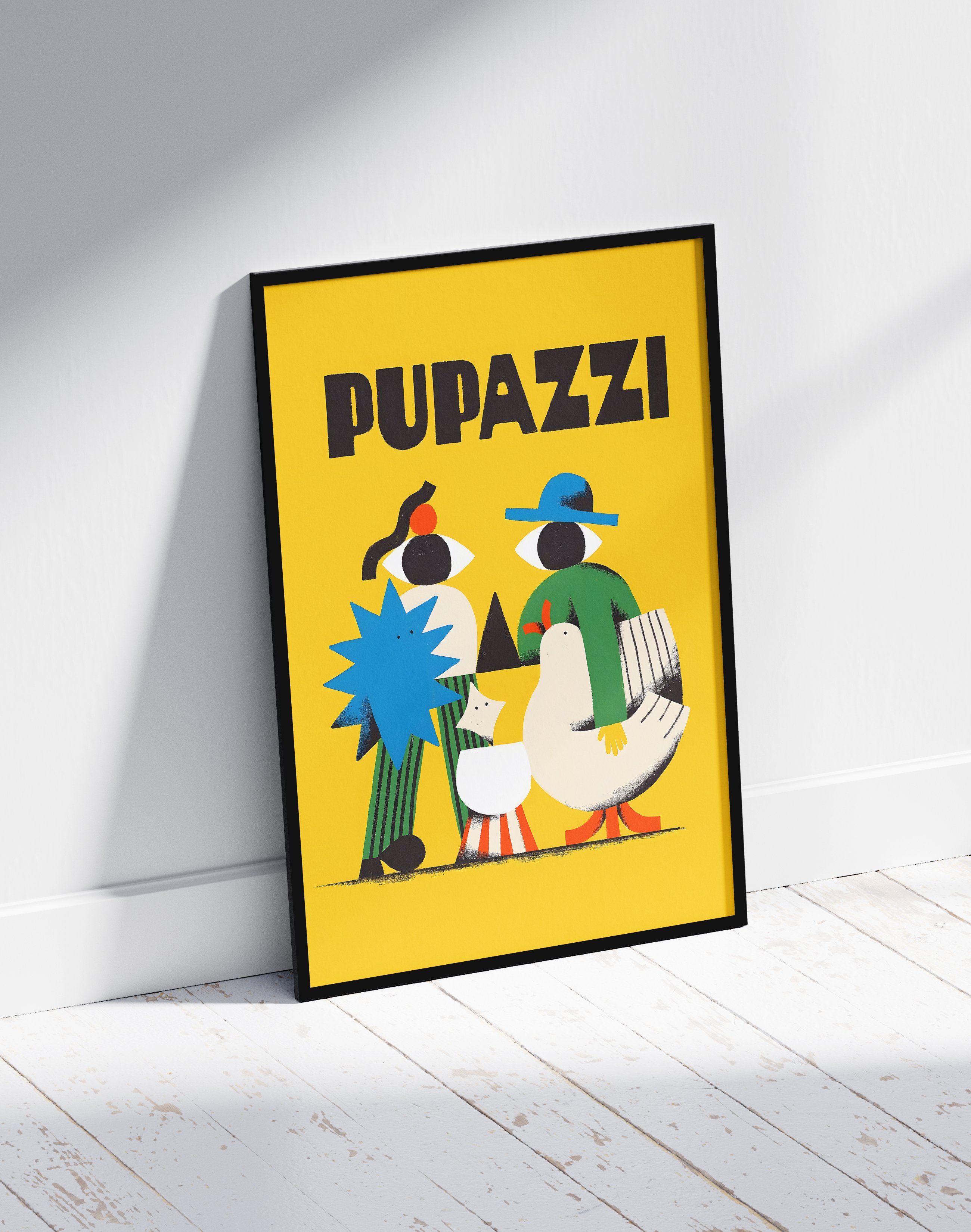 Pupazzi Modern Duvar Tablosu – Sarı Renkli Pop Art Poster
