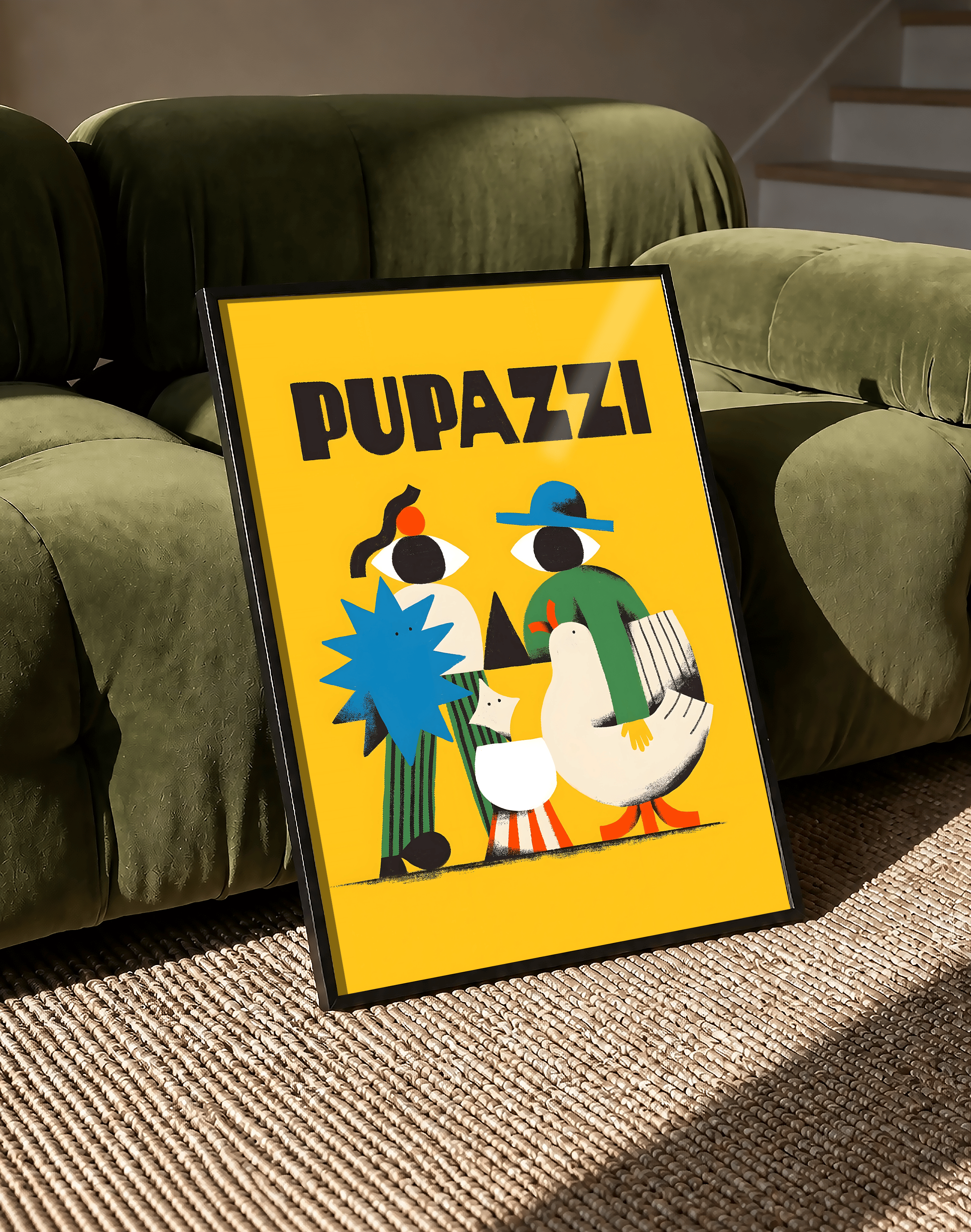 Pupazzi Modern Duvar Tablosu – Sarı Renkli Pop Art Poster