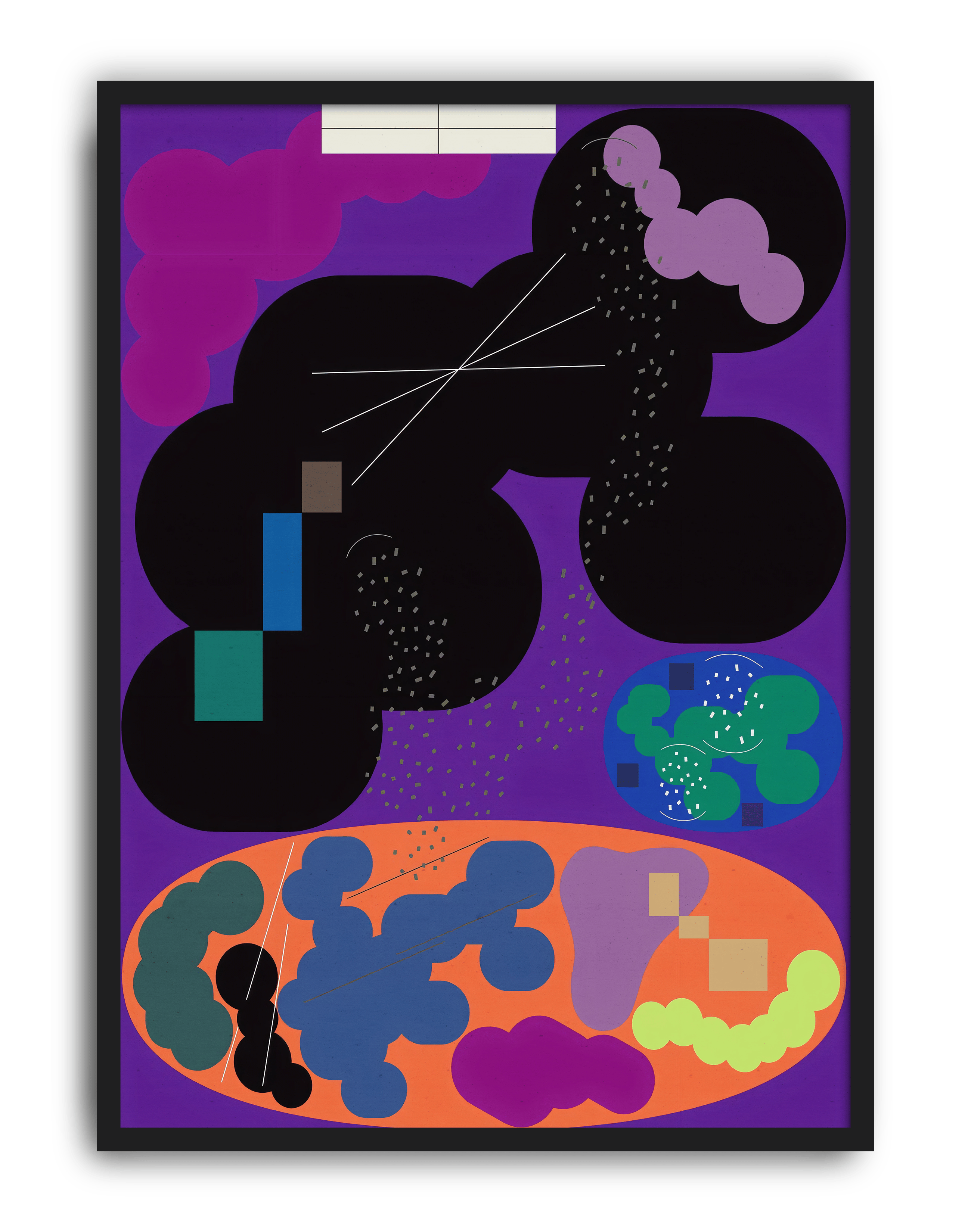 Purple Orbit Modern Duvar Tablosu – Mor Zeminli Abstract Kozmik Poster