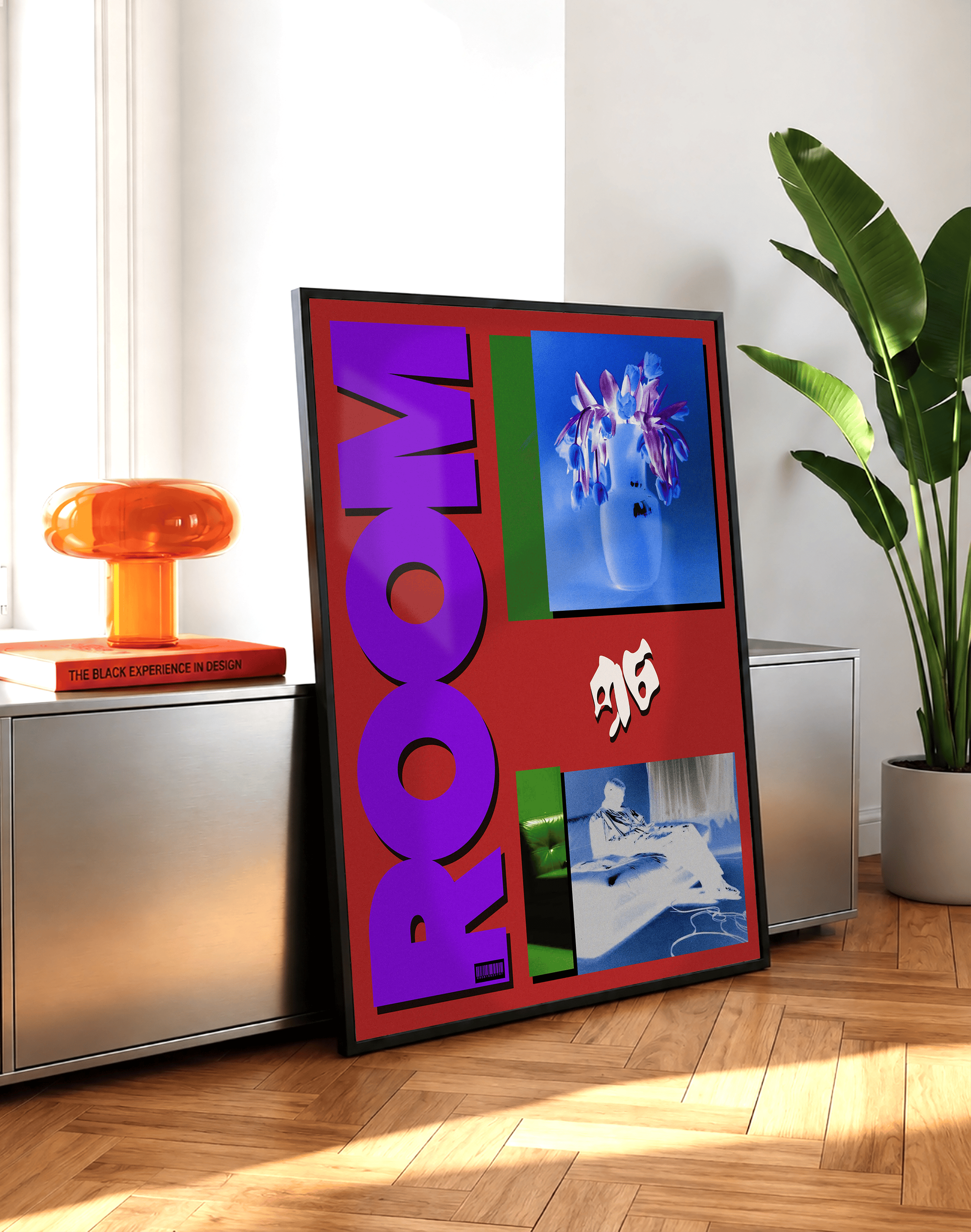 Purple Room Modern Duvar Tablosu – Kırmızı Mor Kolaj Poster