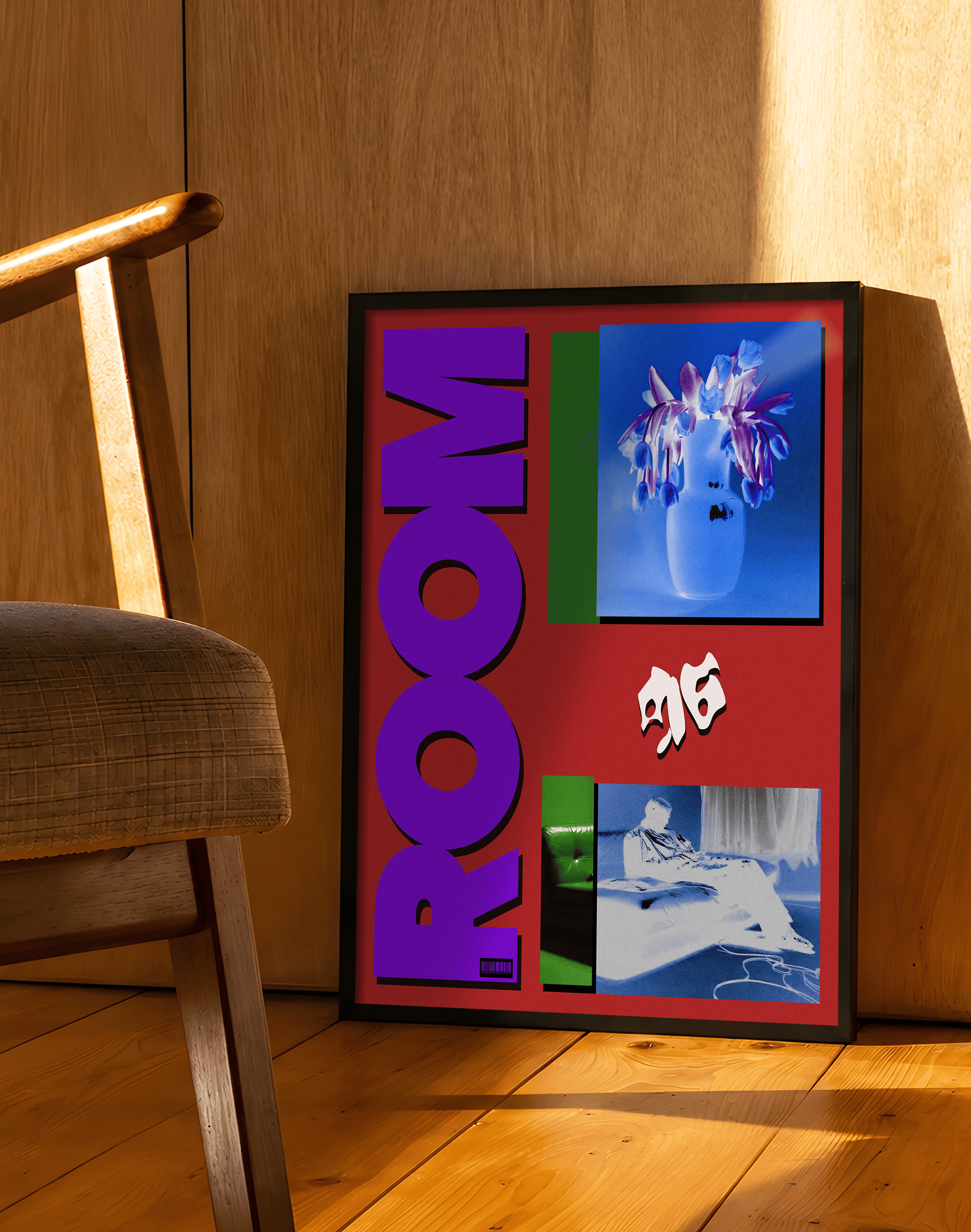 Purple Room Modern Duvar Tablosu – Kırmızı Mor Kolaj Poster