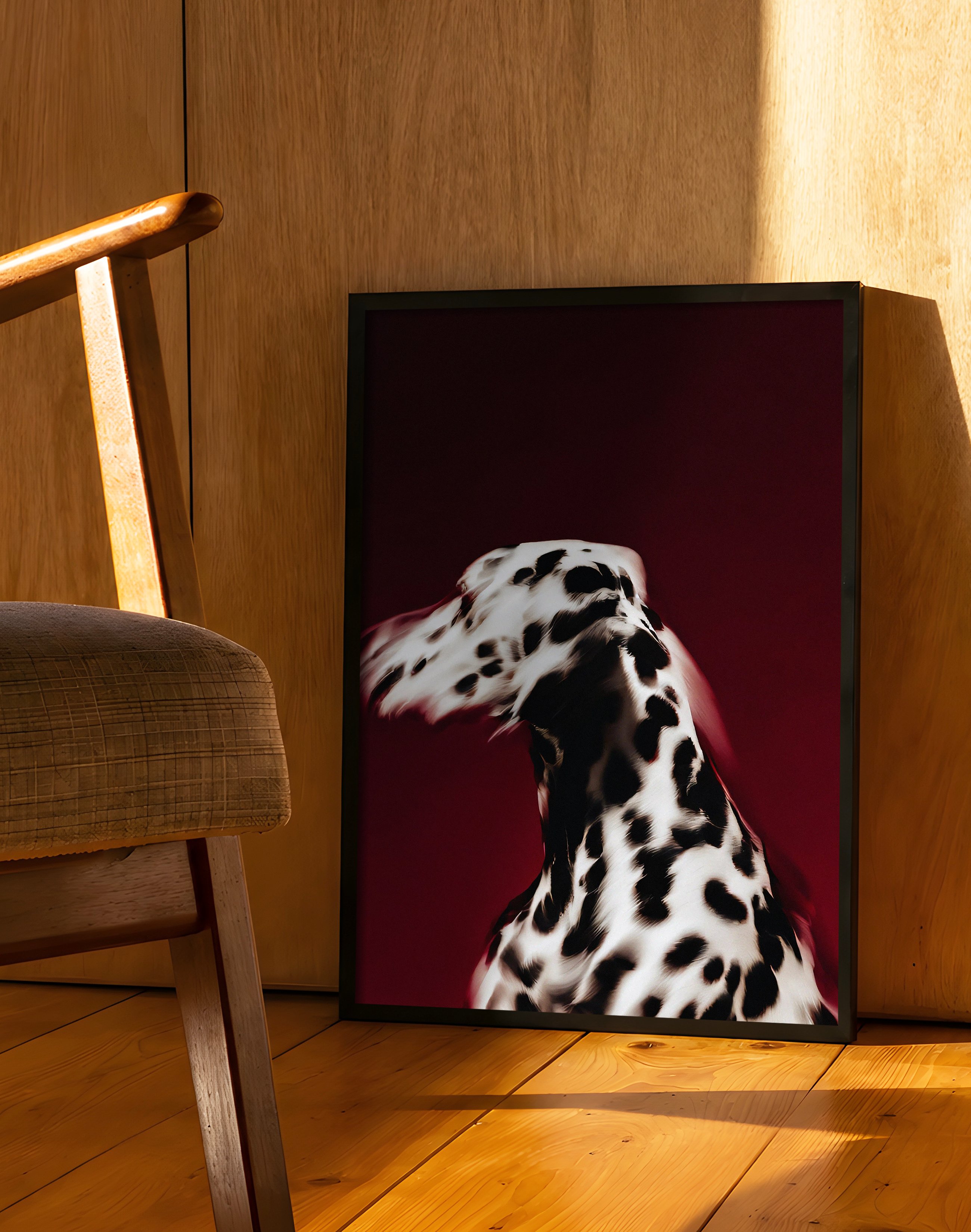 Red Dalmatian Modern Duvar Tablosu – Kırmızı Dalmaçyalı Köpek Poster
