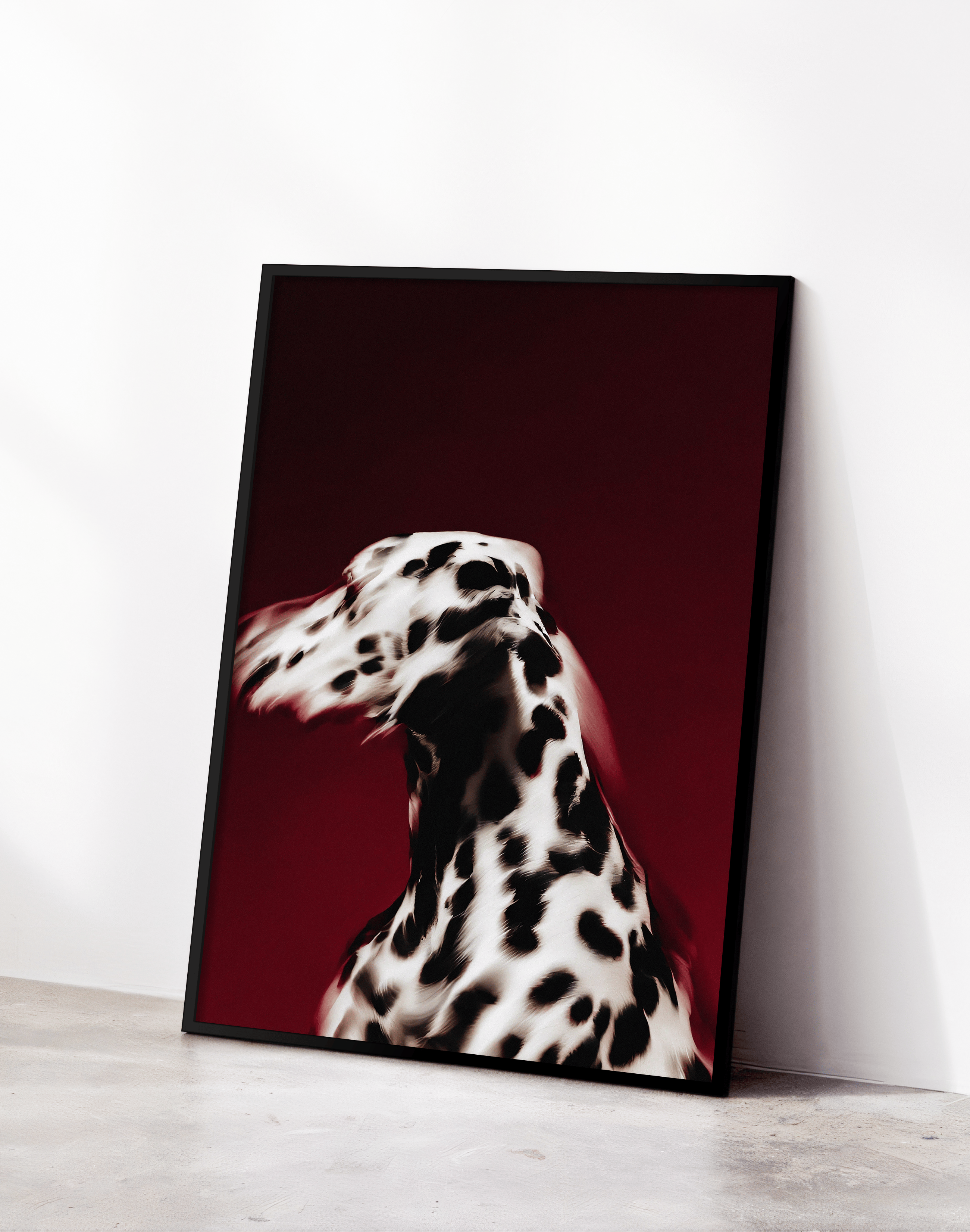 Red Dalmatian Modern Duvar Tablosu – Kırmızı Dalmaçyalı Köpek Poster