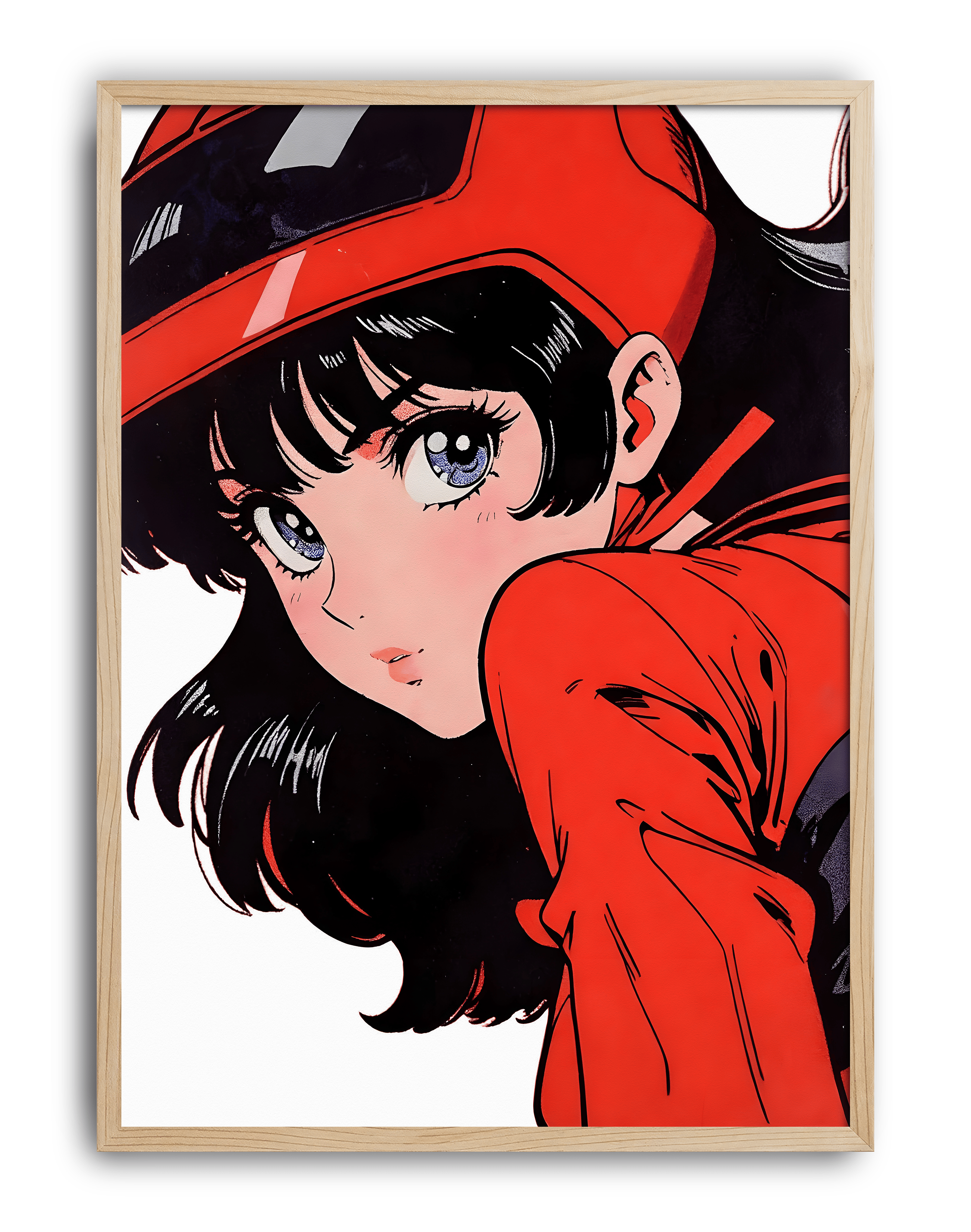 Red Rider Modern Duvar Tablosu – Kırmızı Anime Figüratif Poster