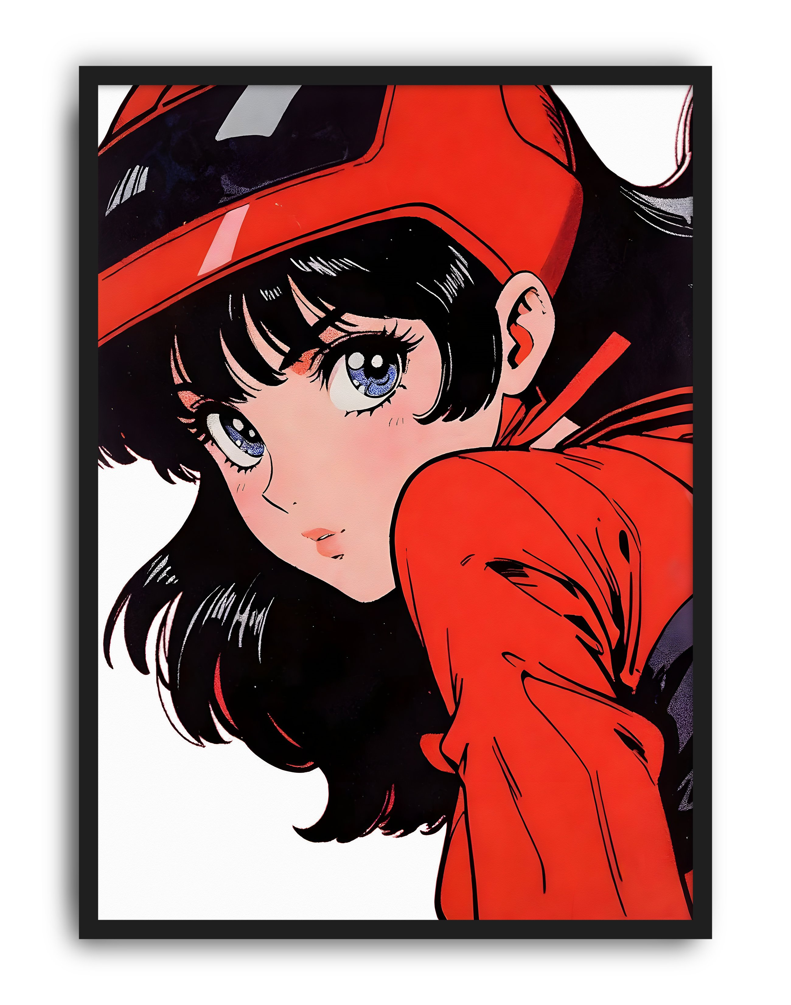 Red Rider Modern Duvar Tablosu – Kırmızı Anime Figüratif Poster