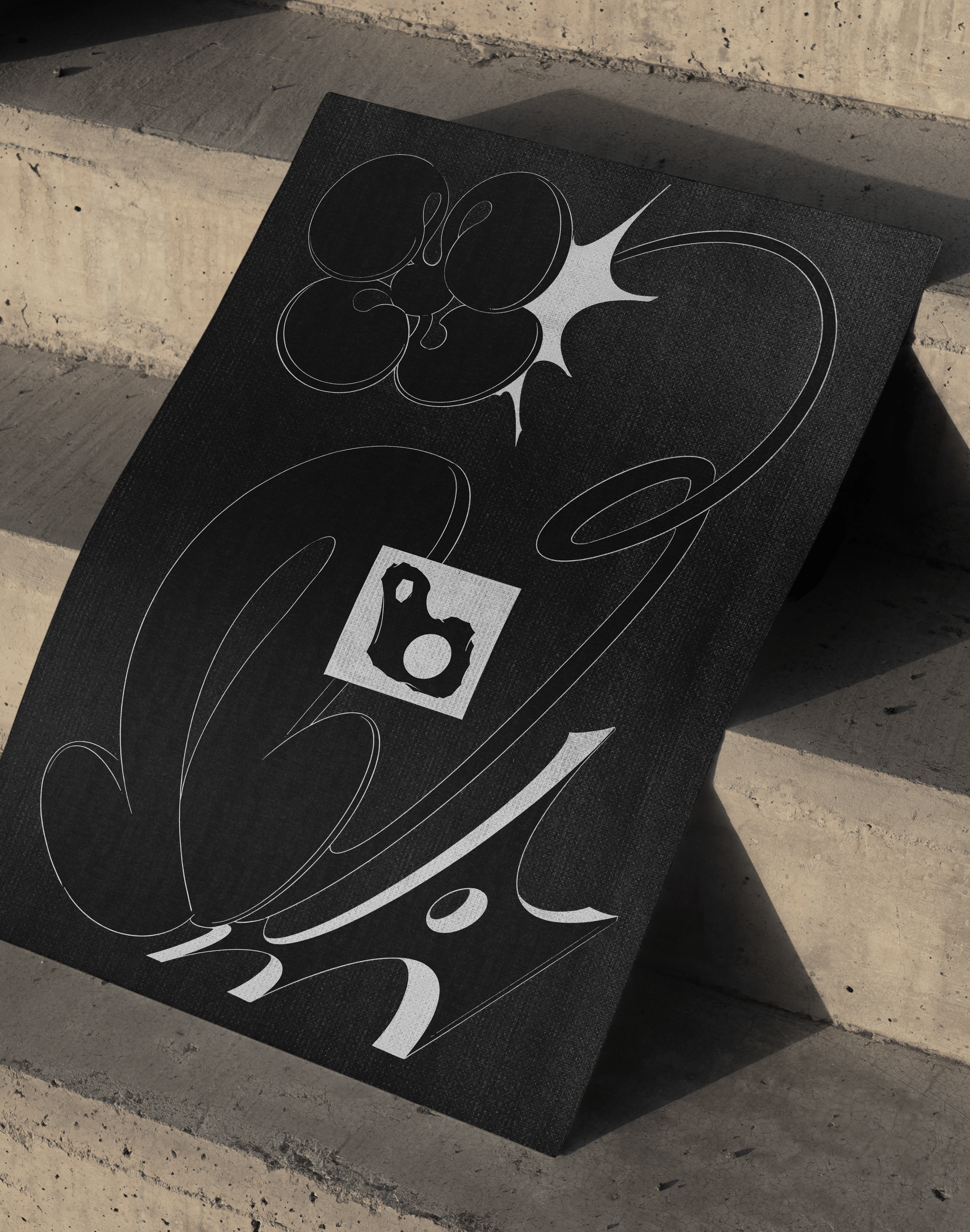 Shadow Lines Modern Duvar Tablosu – Siyah Gri Soyut Çizgi Poster