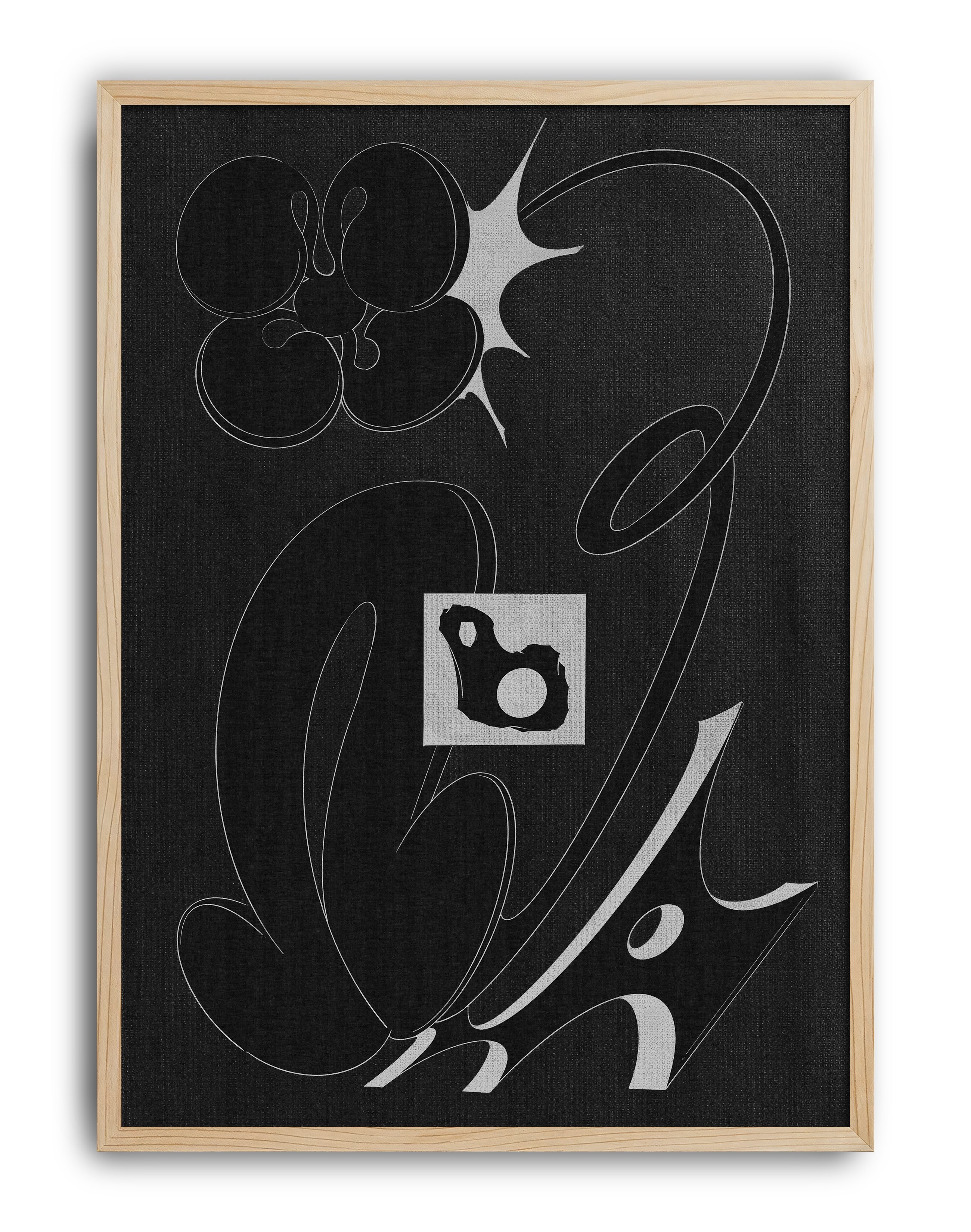 Shadow Lines Modern Duvar Tablosu – Siyah Gri Soyut Çizgi Poster
