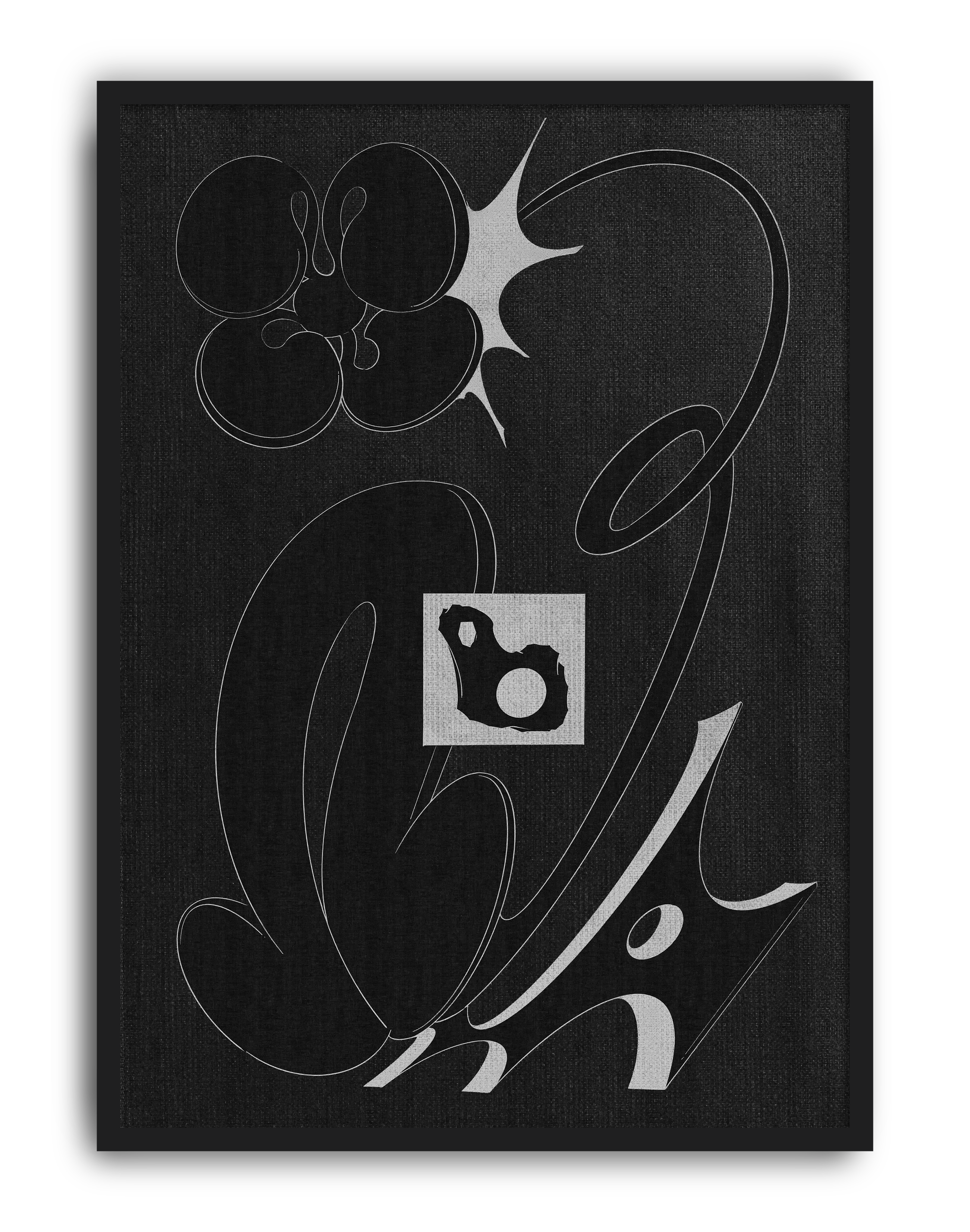 Shadow Lines Modern Duvar Tablosu – Siyah Gri Soyut Çizgi Poster