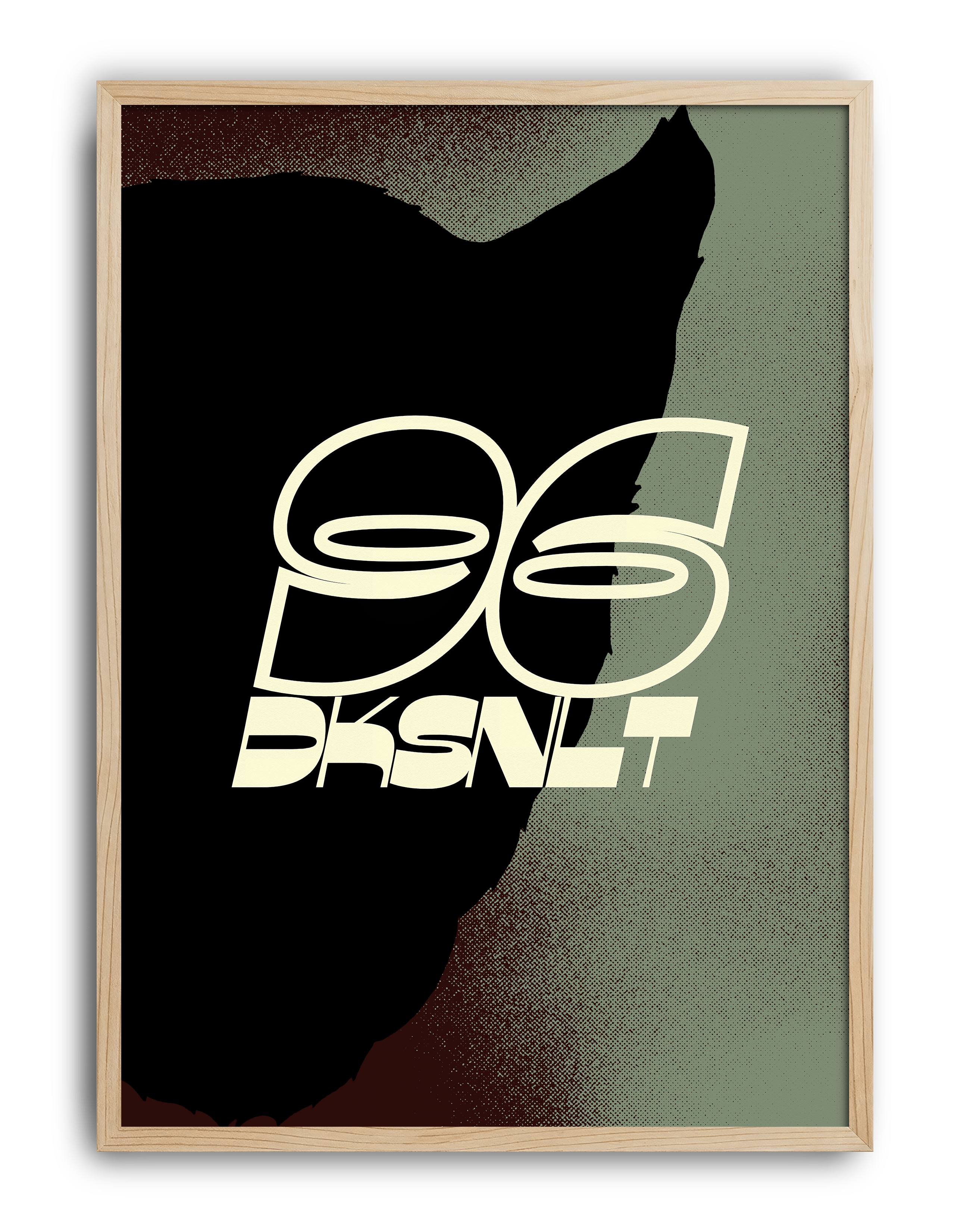 Shadow Signal Modern Duvar Tablosu – Siyah Yeşil Grafik Poster